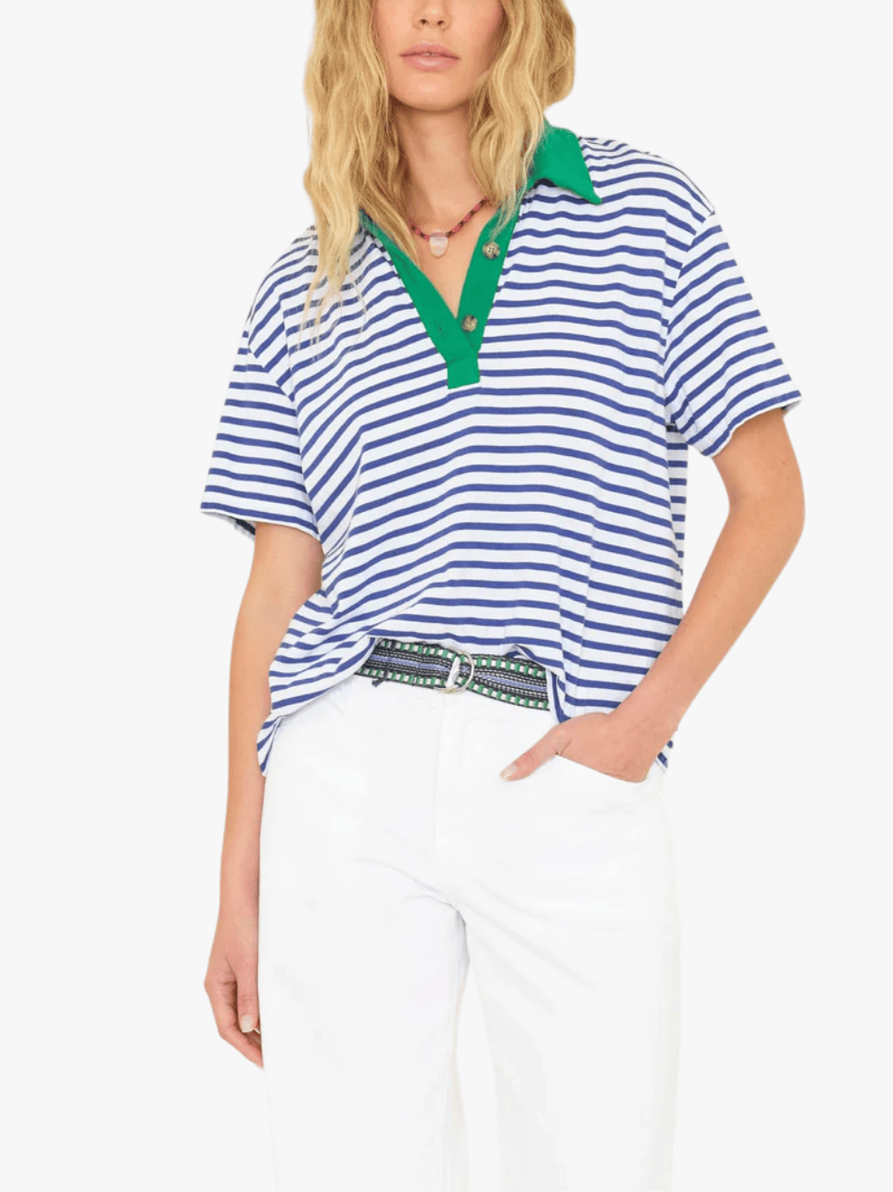 Xirena Blue Note Kellie Polo-Shirt Blau/Weiß Damen