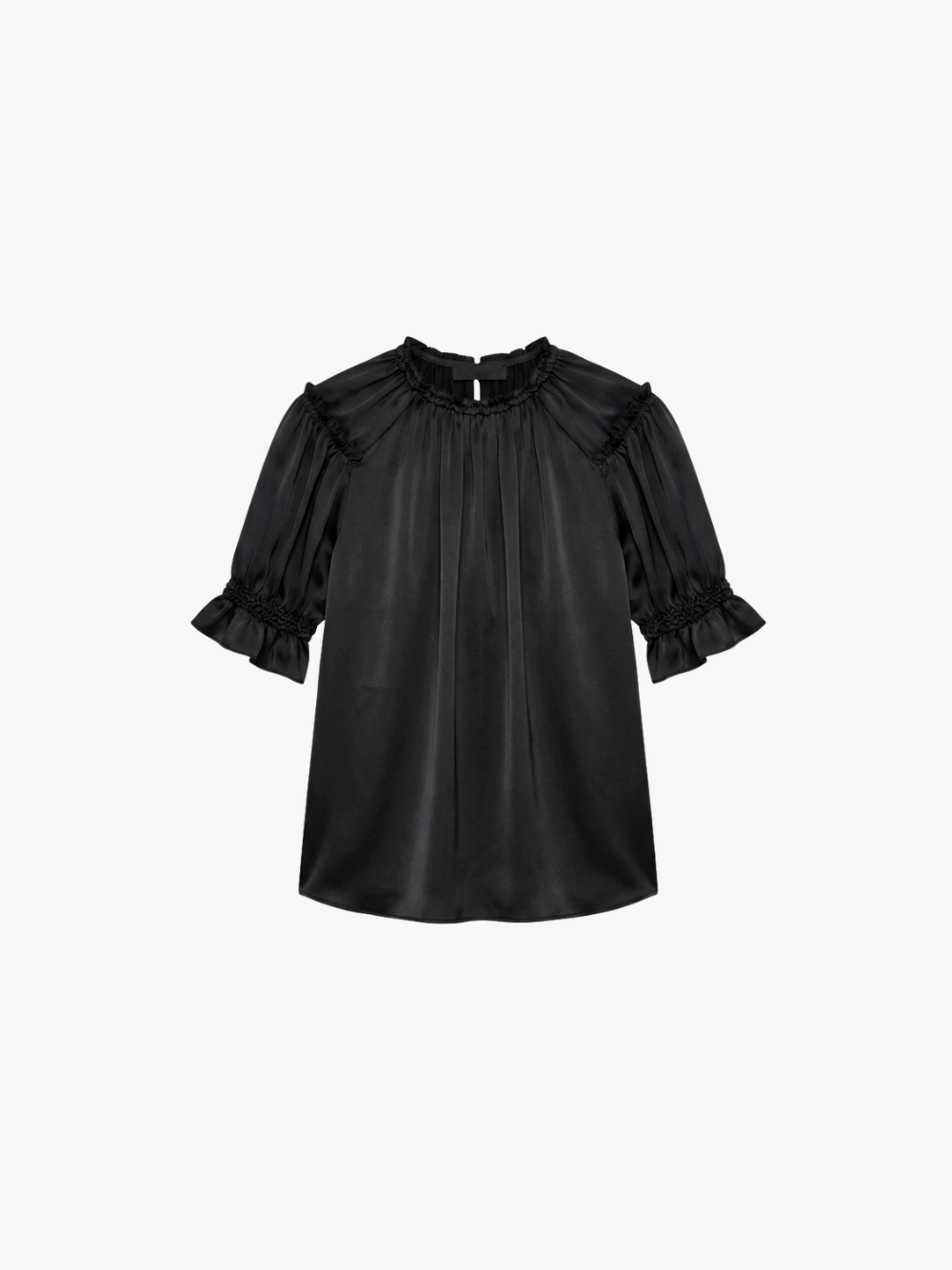 Ulla Johnson Alina Silk Top in Noir