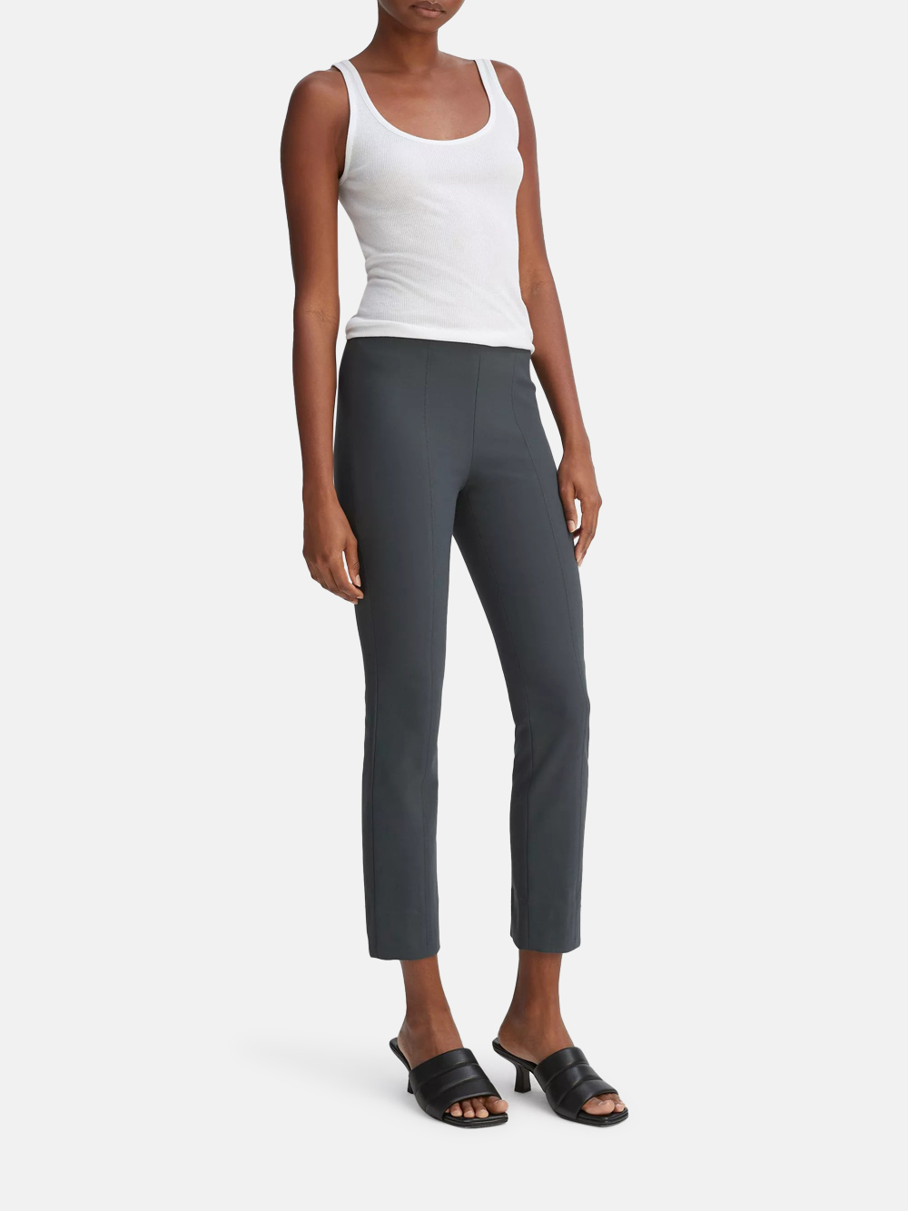 Vince Stitch Front Seam Ponte Legging Dunkelgrau Damen