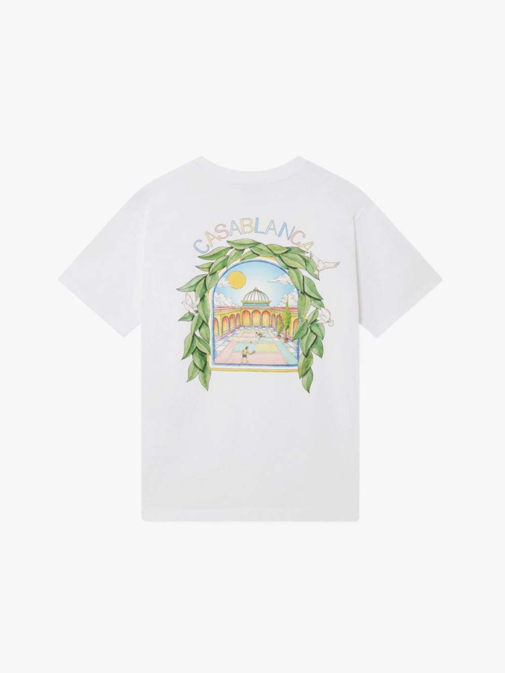 Casablanca L’Arche De Tennis Kurzarm‑T‑Shirt Unisex Weiß