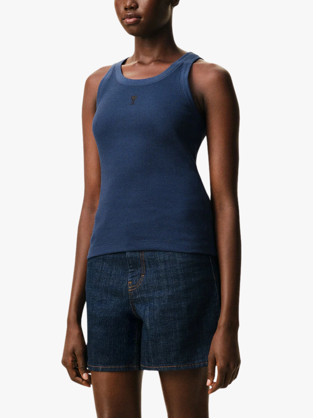 Ami Paris Ami de Coeur Tank Top Blue Women