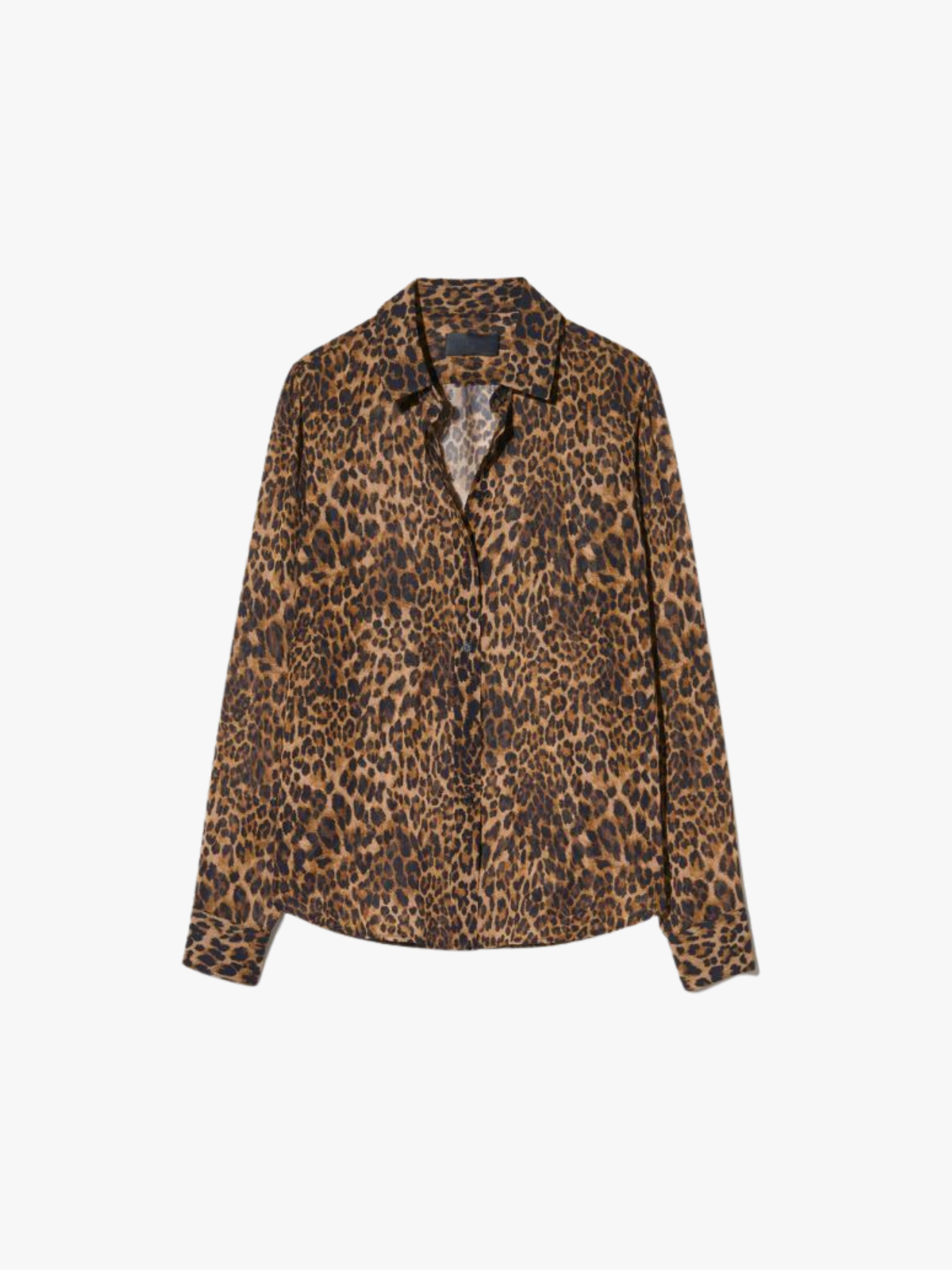 Nili Lotan Gaia Silk Shirt in Vintage Leopard Print