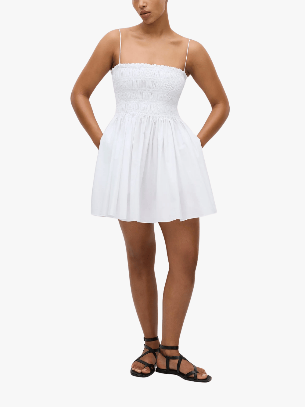Matteau Shirred Bodice Mini Dress White Women's