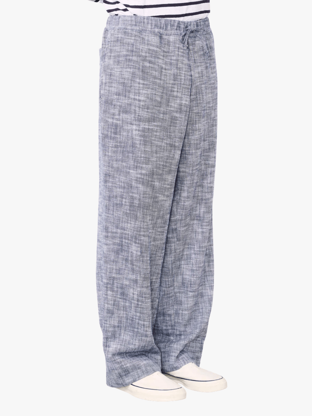 Officine Générale Nilson Light Slub Cotton Twill Navyink/White Herren‑Chinohose