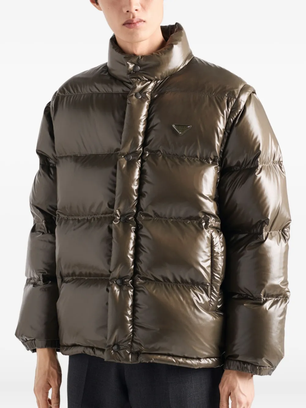 Prada Re-Nylon-Daunenjacke Grün Herren