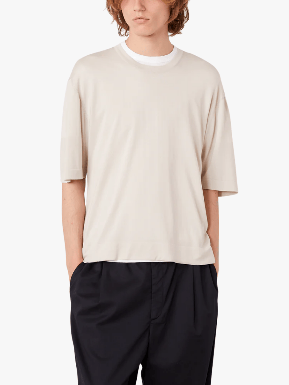 OfficineGénérale Boris Lyocell Wool T-Shirt Moon Men's