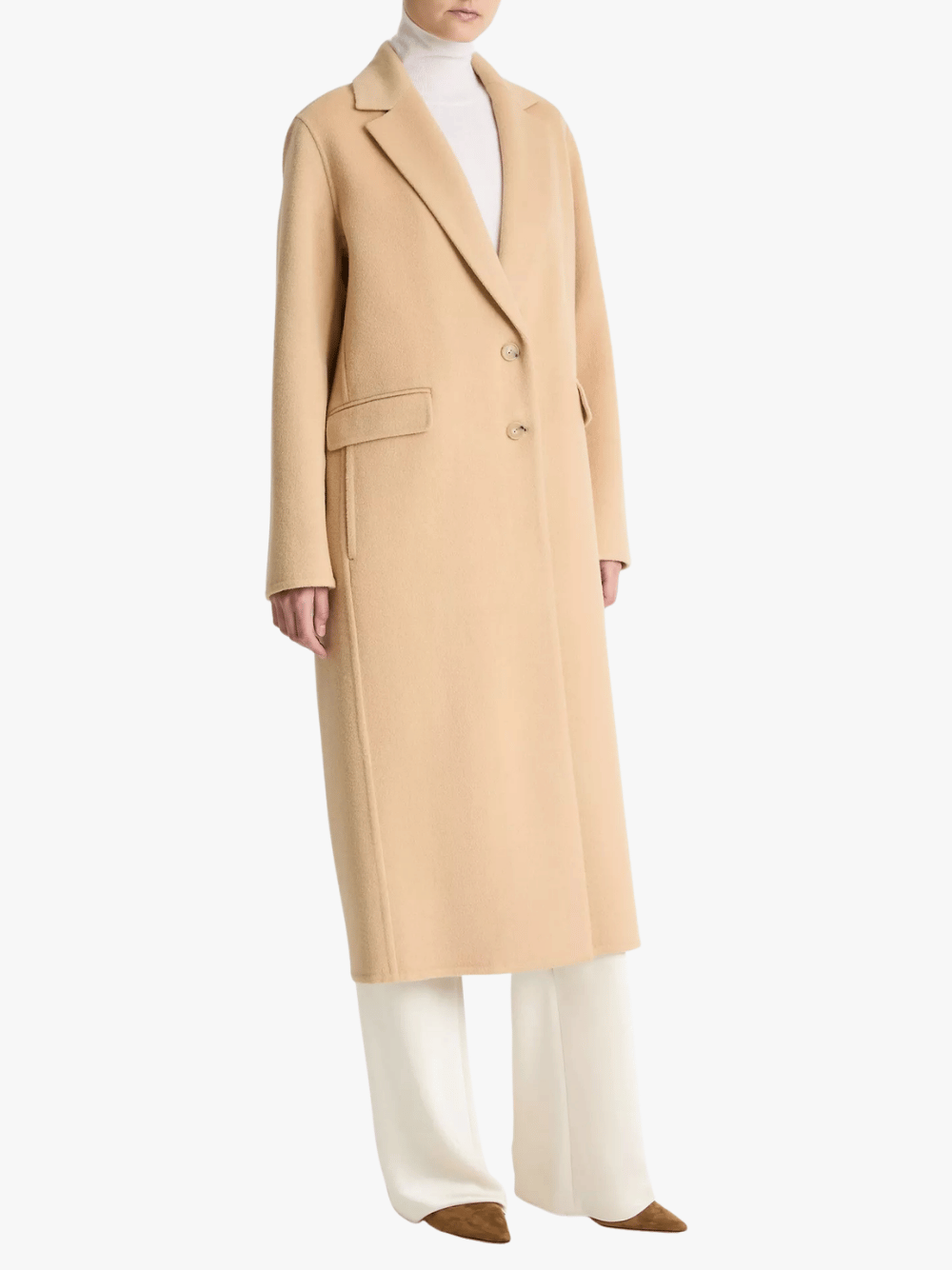 Vince Single-Breasted Mantel Camel Beige Damen