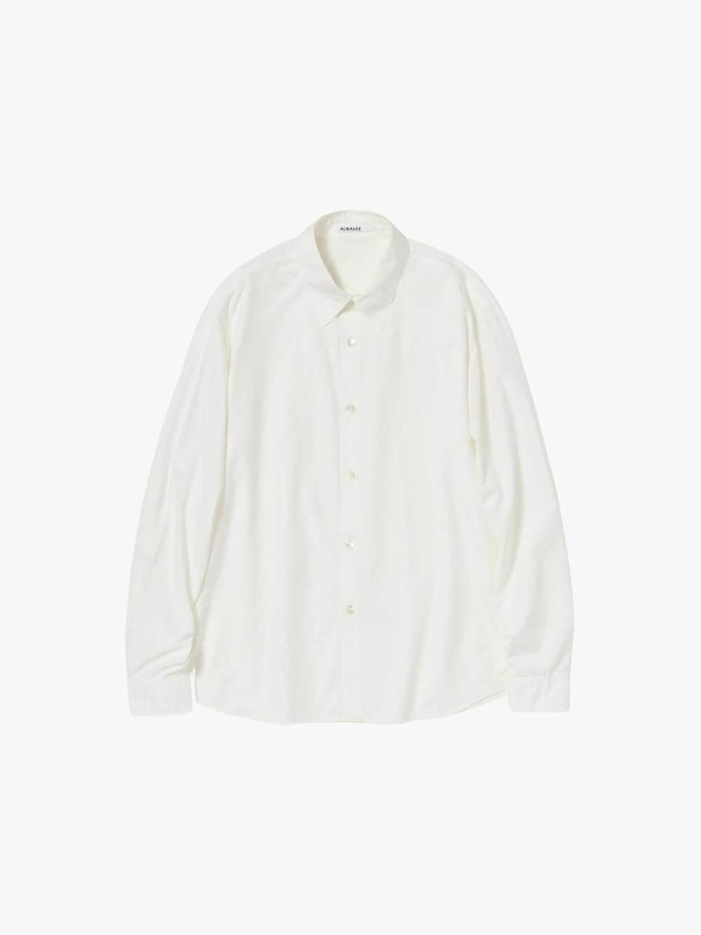 Auralee Garment-Dyed Finx Shuttle Weather Shirt White Herren Hemd