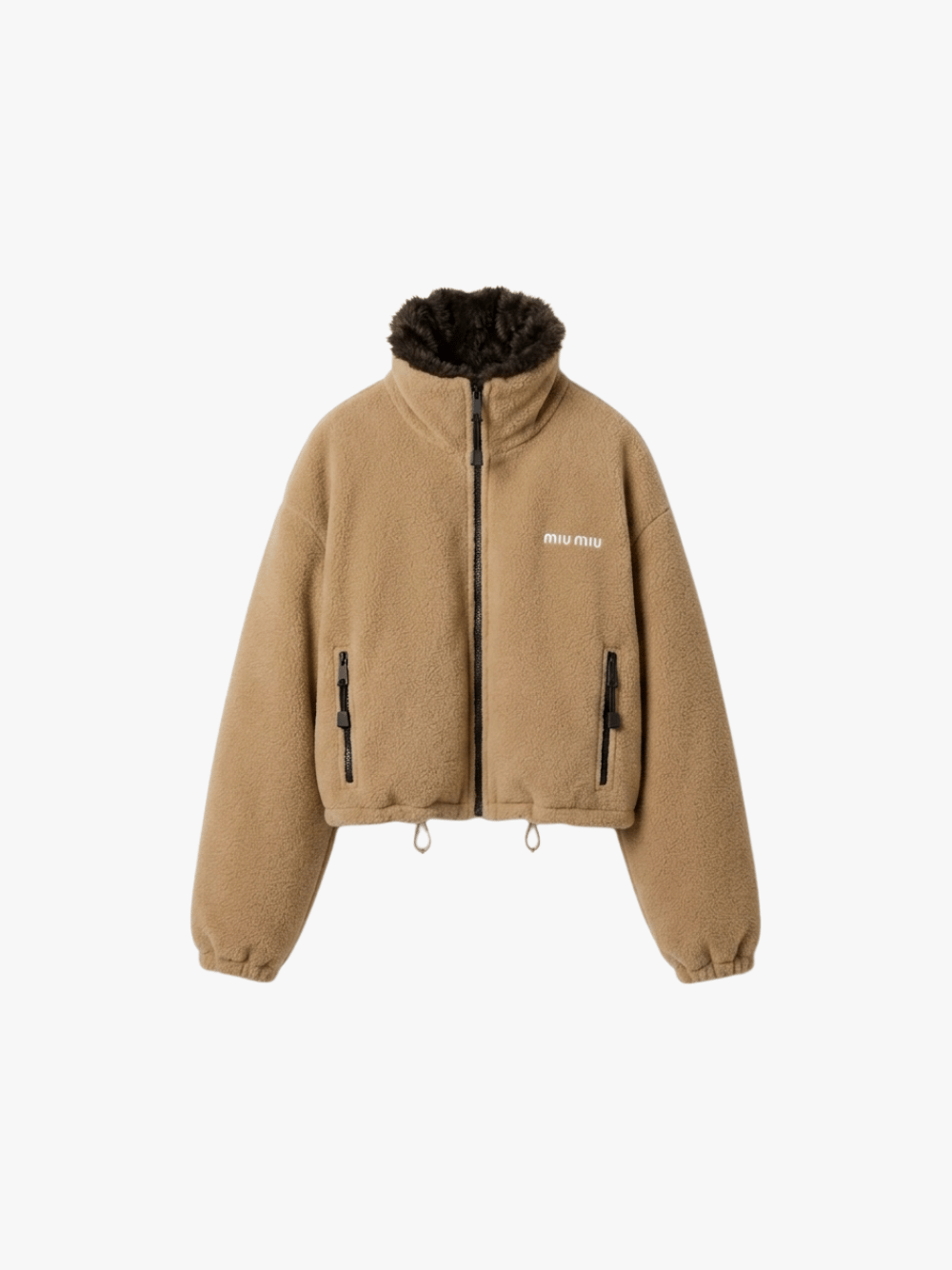 Miu Miu Fleece Jacket in Cammello Beige Women's