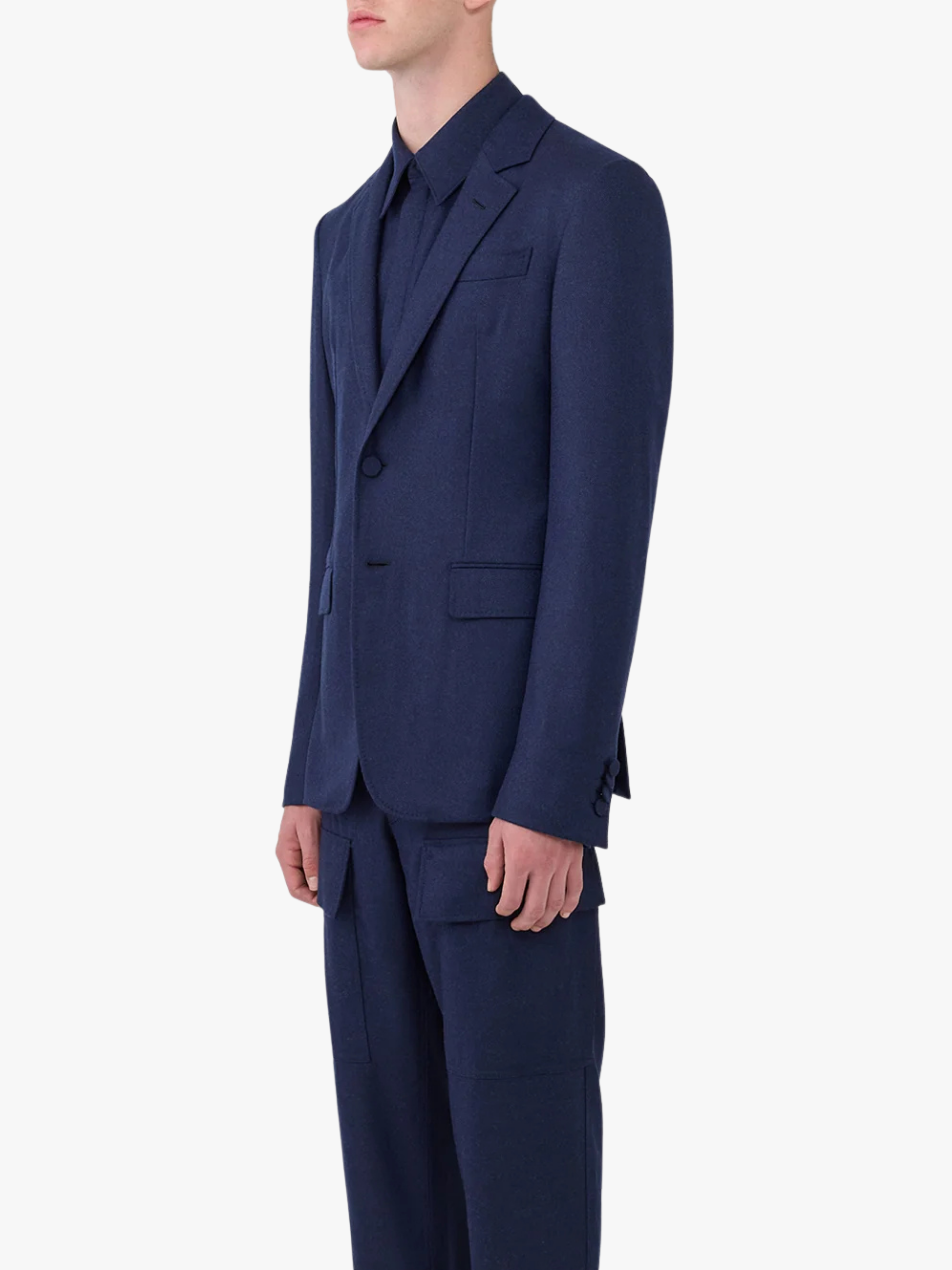 Gabriela Hearst Irving Jacket Navy Wool-Cashmere Flannel Men Gabriela Hearst Irving Jacket Navy Wool-Cashmere Flannel Men
