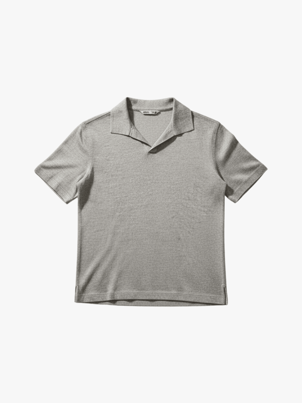 Maurizio Baldassari Linen and Cotton Buttonless Polo Shirt Beige Herren