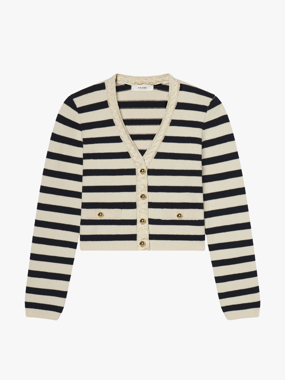 Frame Harbor-Strickjackein Marineblau Damen