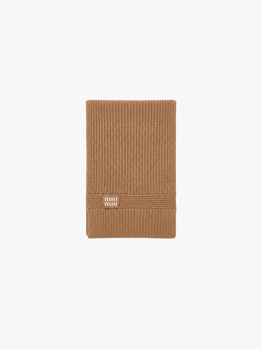 Camel Brown Wool and Cashmere Scarf