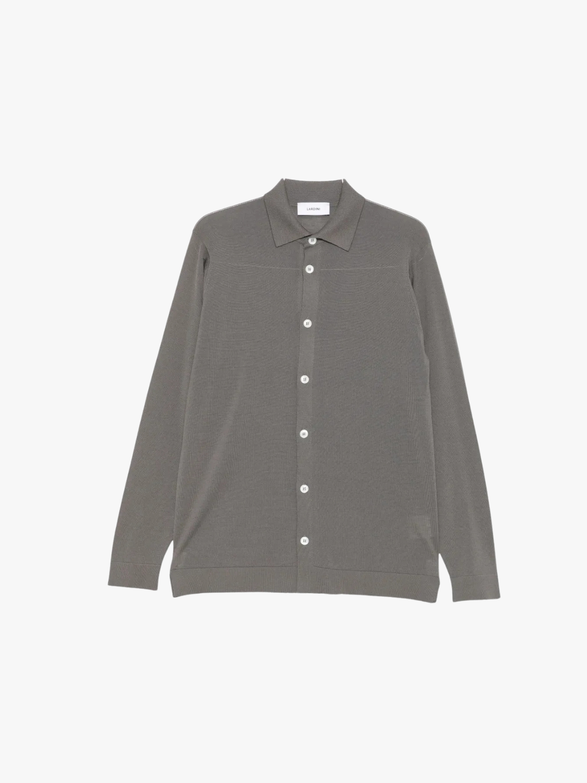 Lardini Fine Knit Polo Shirt Long Sleeve Brown Men
