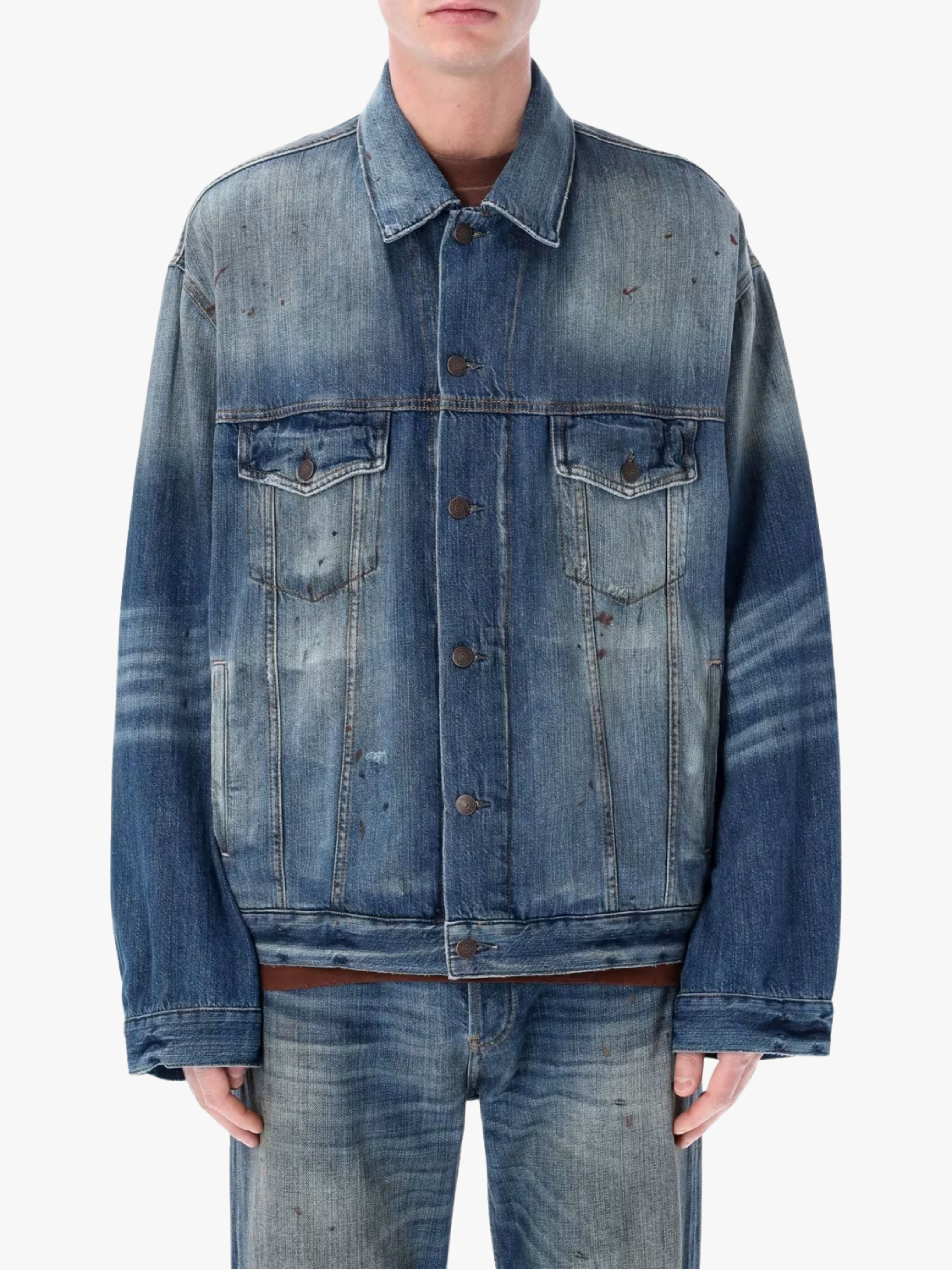 Acne Studios Denim Jacke Boxy Fit Blau Herren