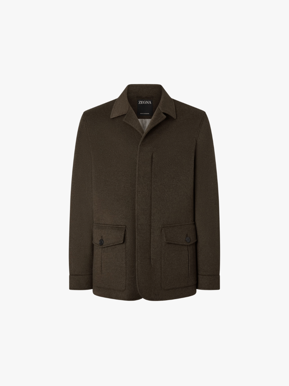 Zegna Falcon Jacke aus Oasi Cashmere Elements in dunklem Olivgrün Herren