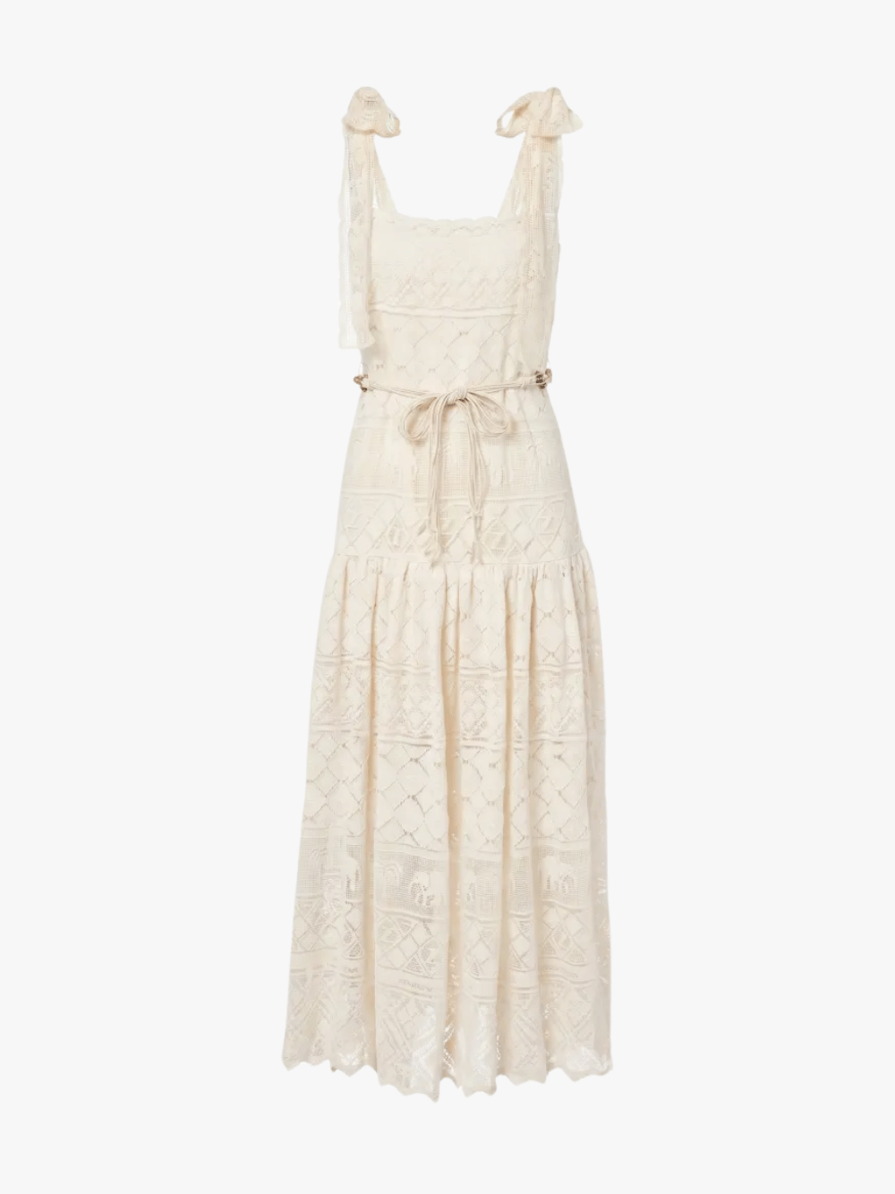 Zimmermann Lace Knit Maxi Dress Beige Damen