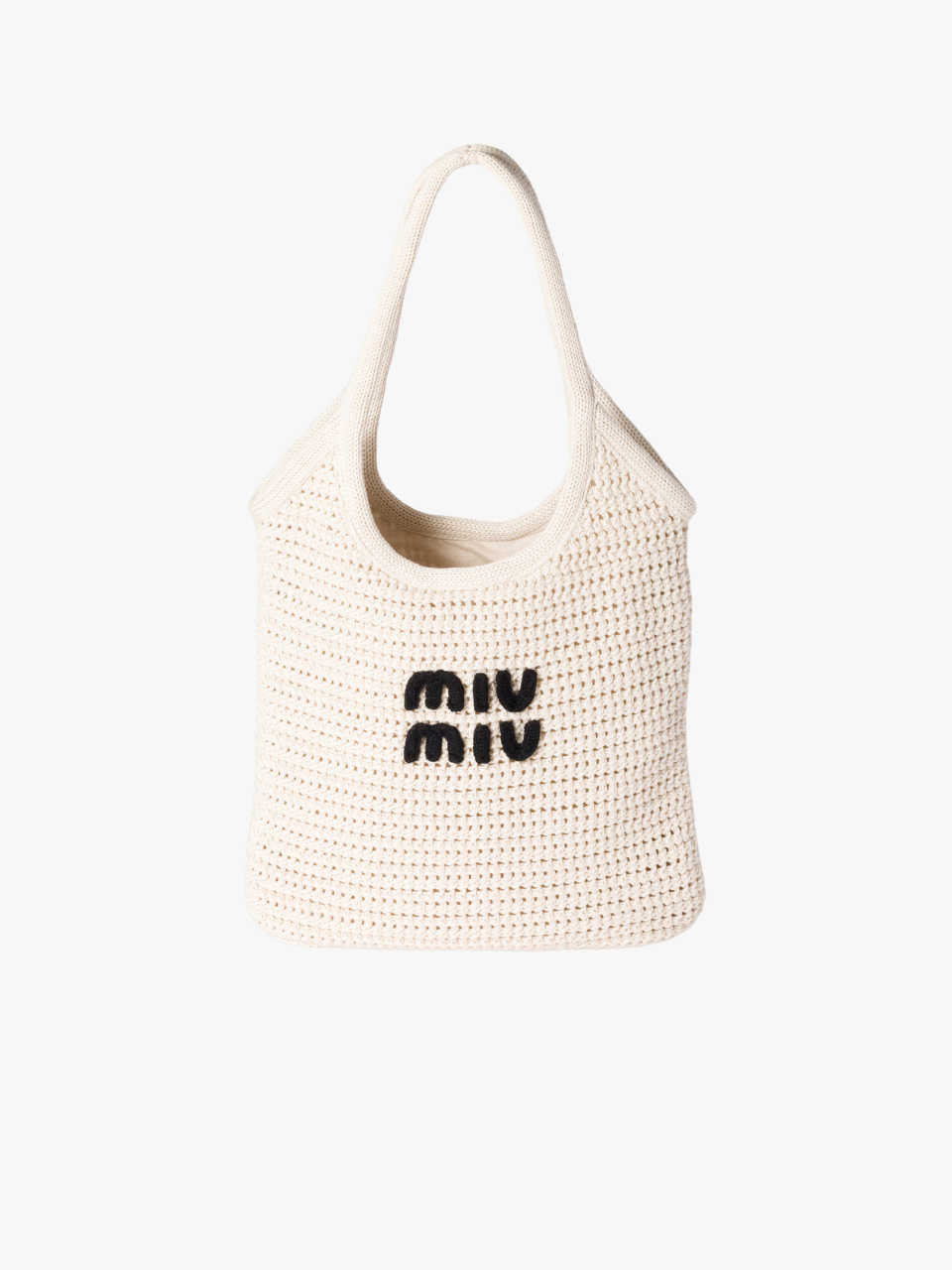 Miu Miu IVY Tote Bag in raffia look white Women