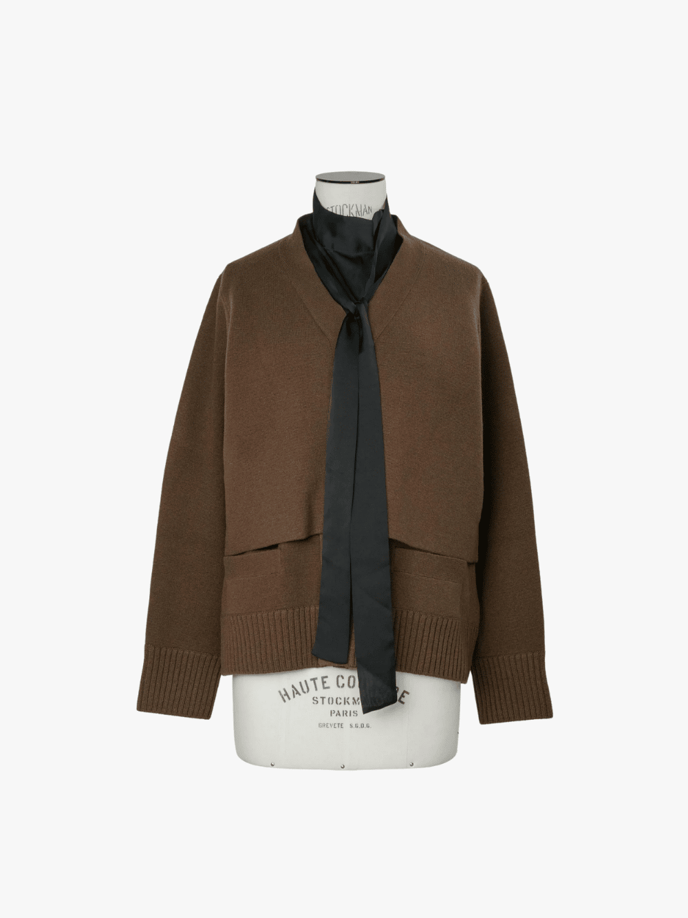 Sacai Wool Knit Cardigan Strickjacke Braun Damen