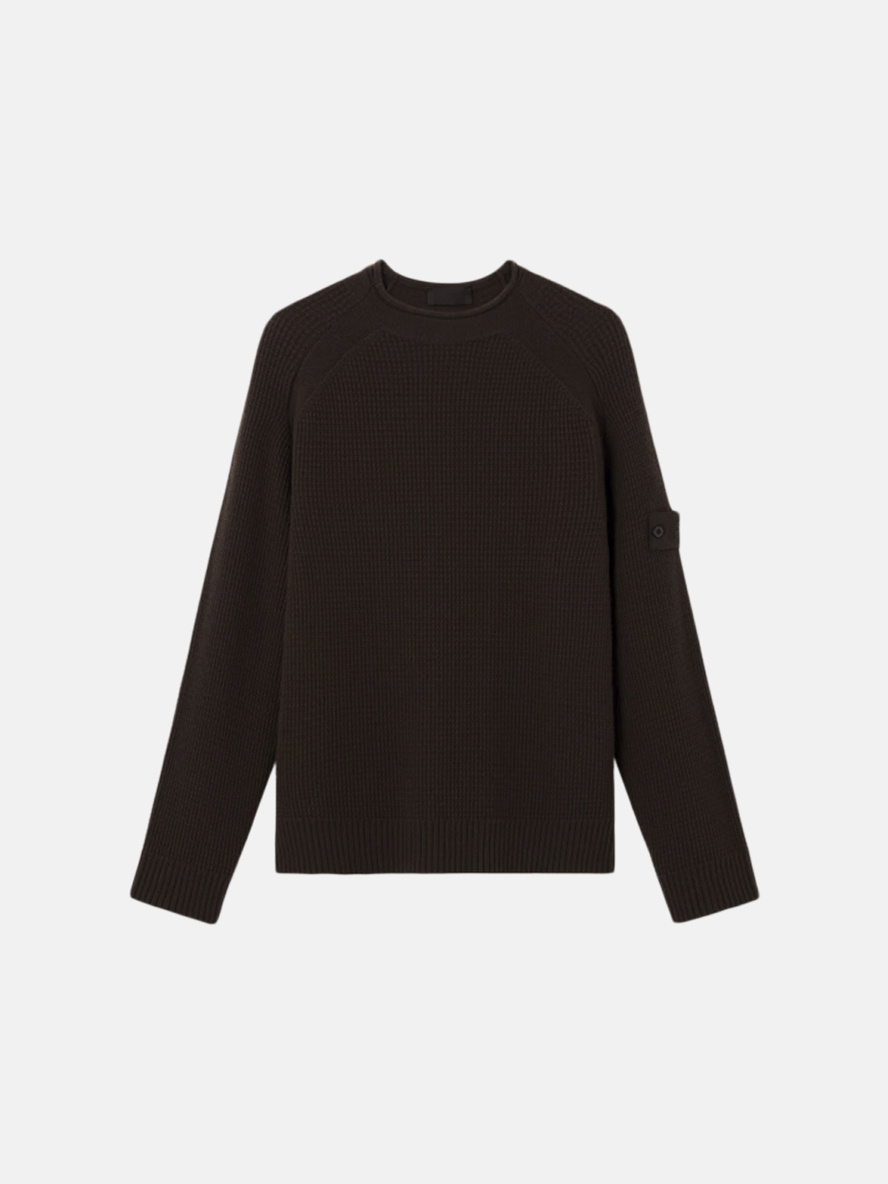 Stone Island Geelong Wool Stehkragen-Pullover Ghost Grain Dunkelbraun Herren