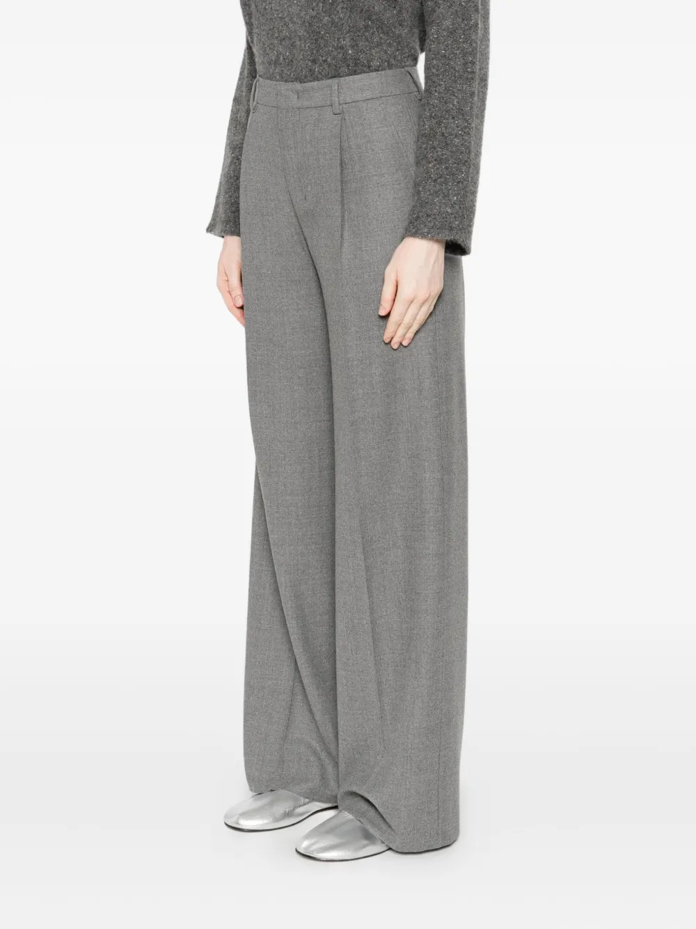 Cellar Door High-Waist-Hose mit weitem Bein Grau Damen