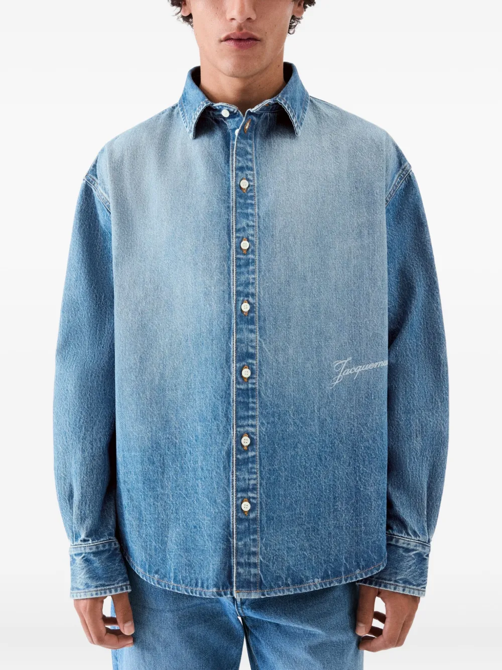 Jacquemus Jeanshemd mit Knöpfen Blau Herren