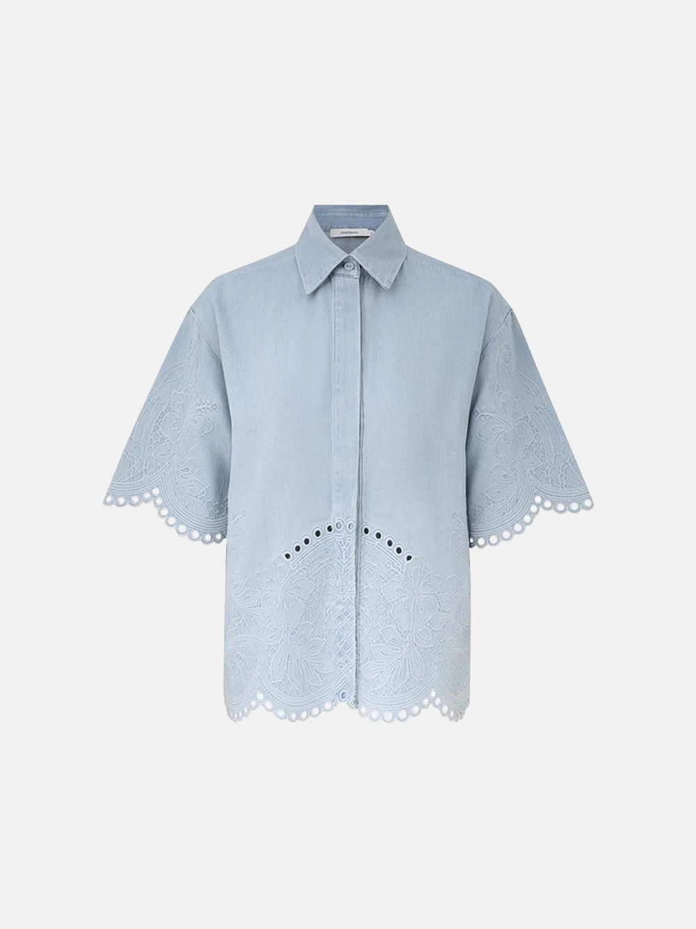 Zimmermann Daylight Denim Shirt Ice Storm Damen-Bluse