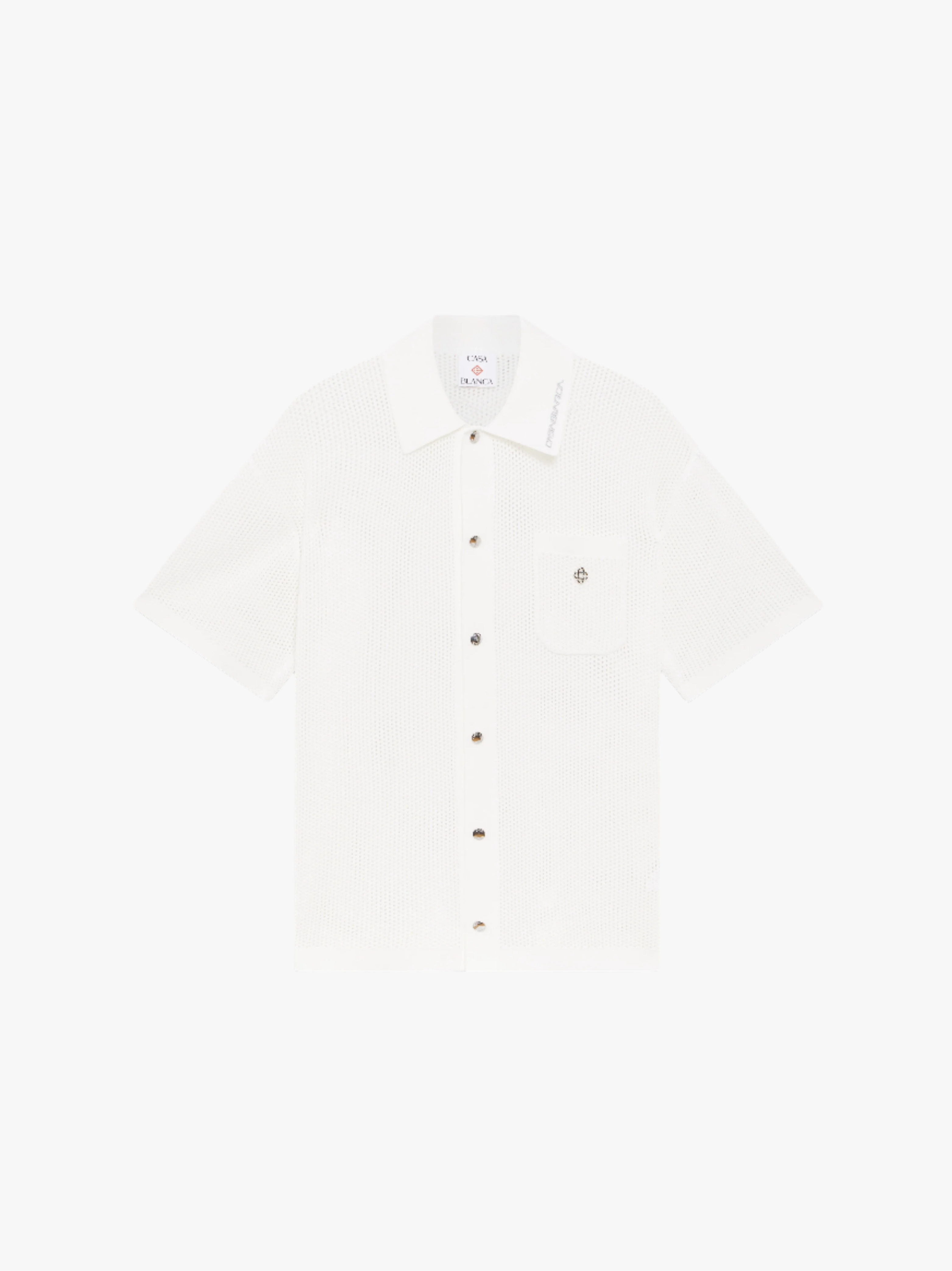 Casablanca  Mesh-Kurzarmhemd Weiß Herren