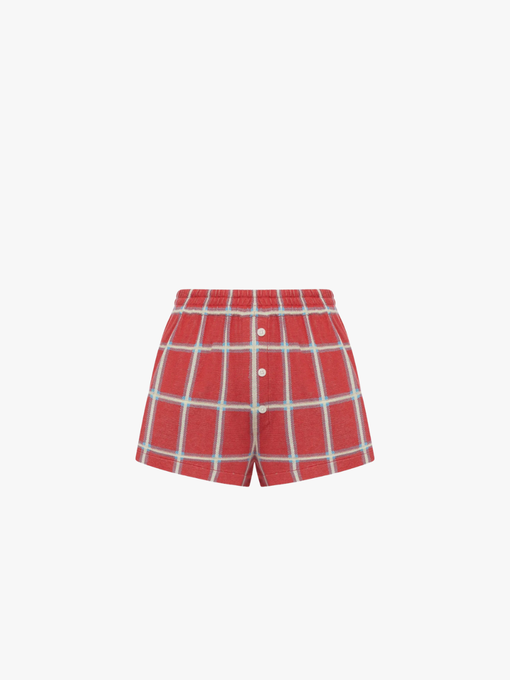 Guest in Residence SILK BLEND CHECKED SHORTS Red Women