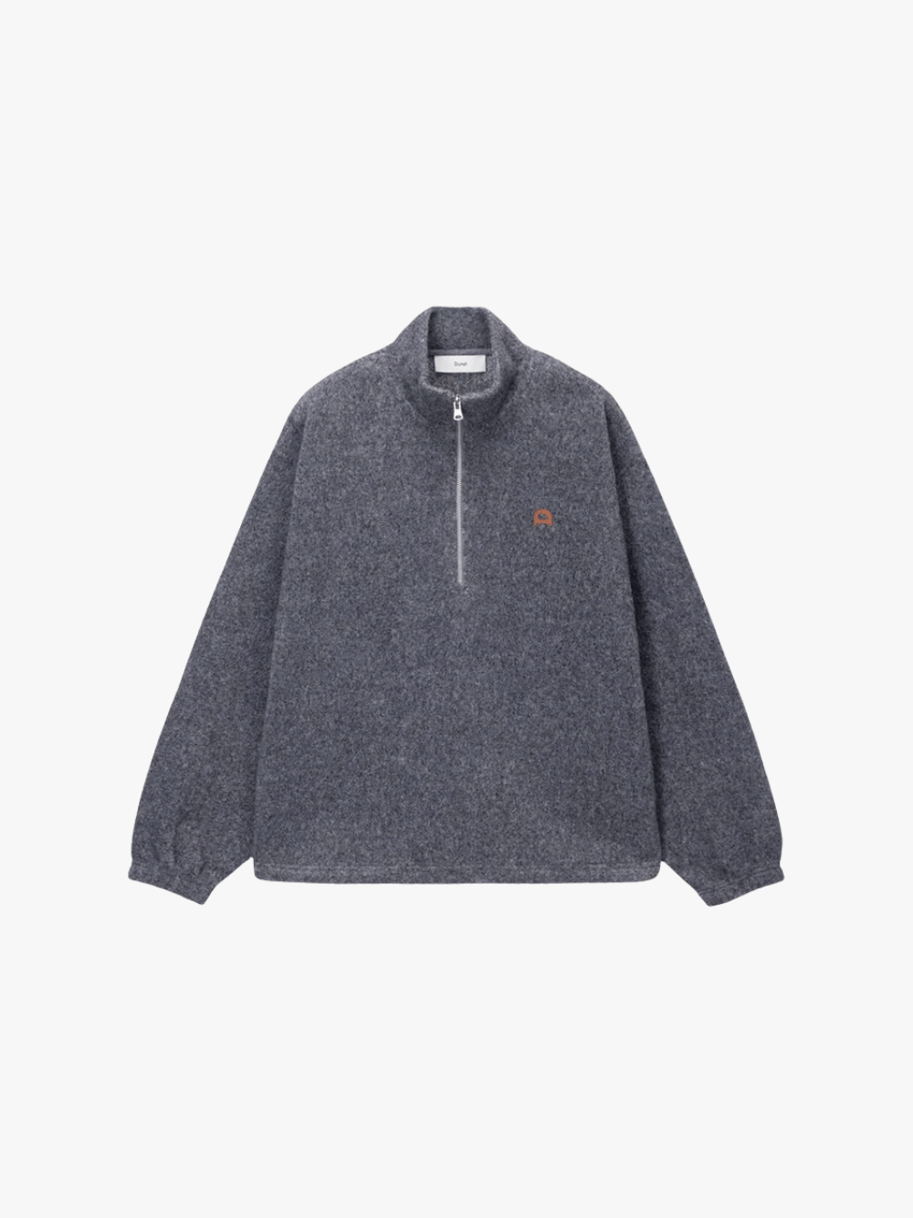Dunst Half Zip-Up Fleece Sweatshirt Grau Meliert Herren