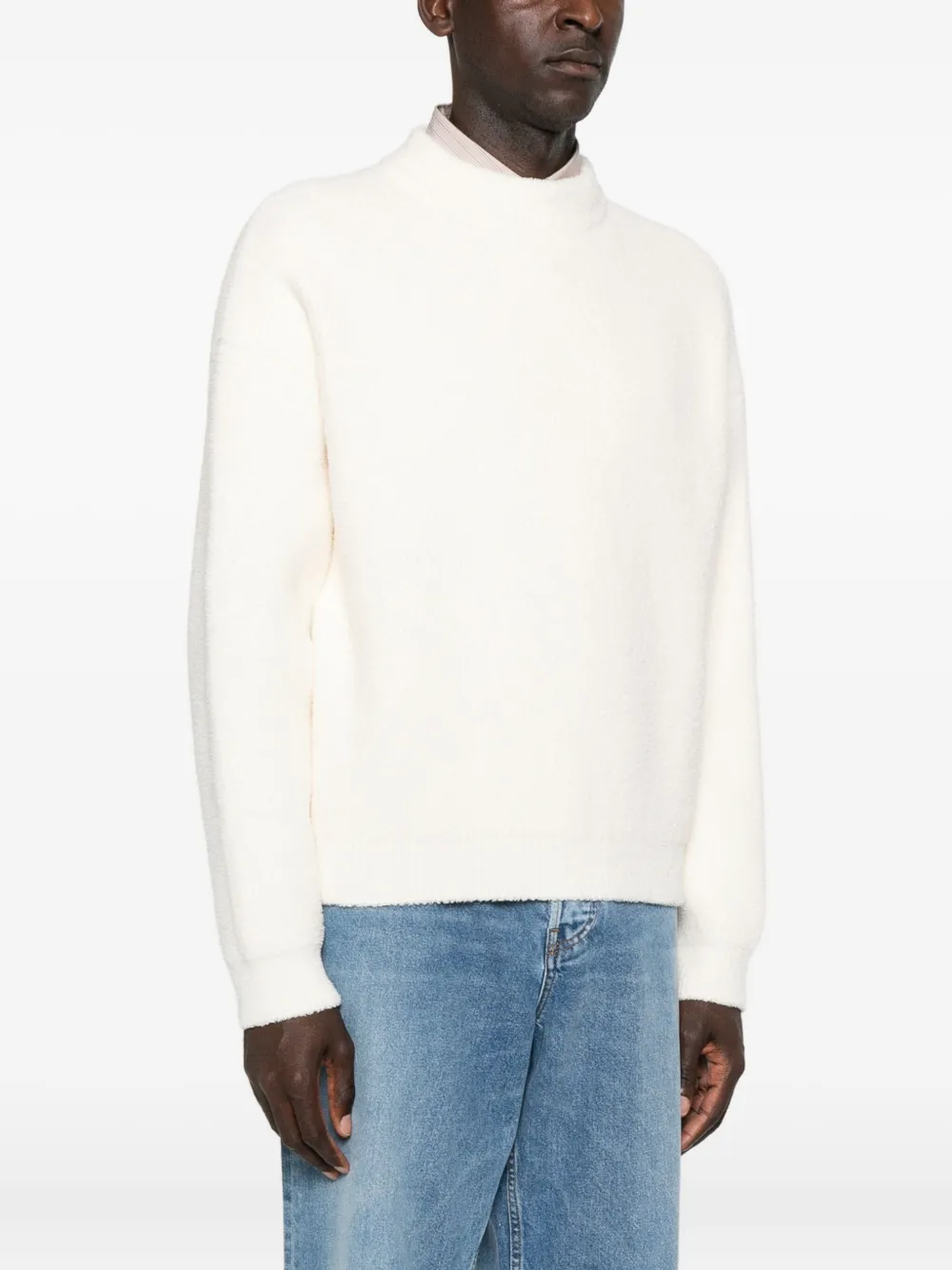 Jacquemus Pullover mit Rundhalsausschnitt Weiß Herren Jacquemus Pullover mit Rundhalsausschnitt Weiß Herren