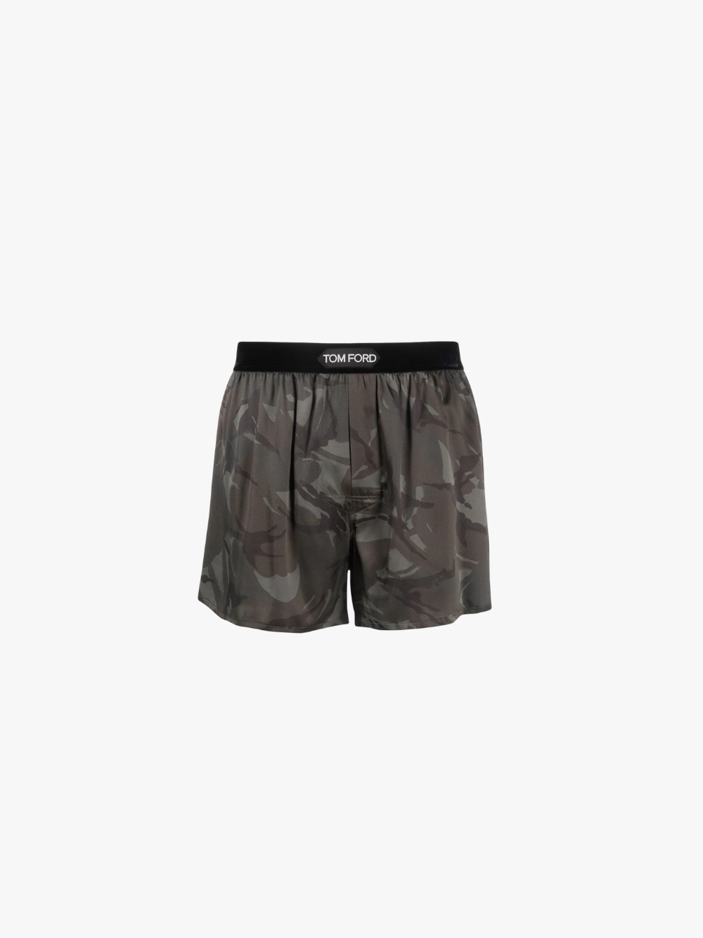 Tom Ford Satin Silk Boxer Shorts in Camouflage Print Men