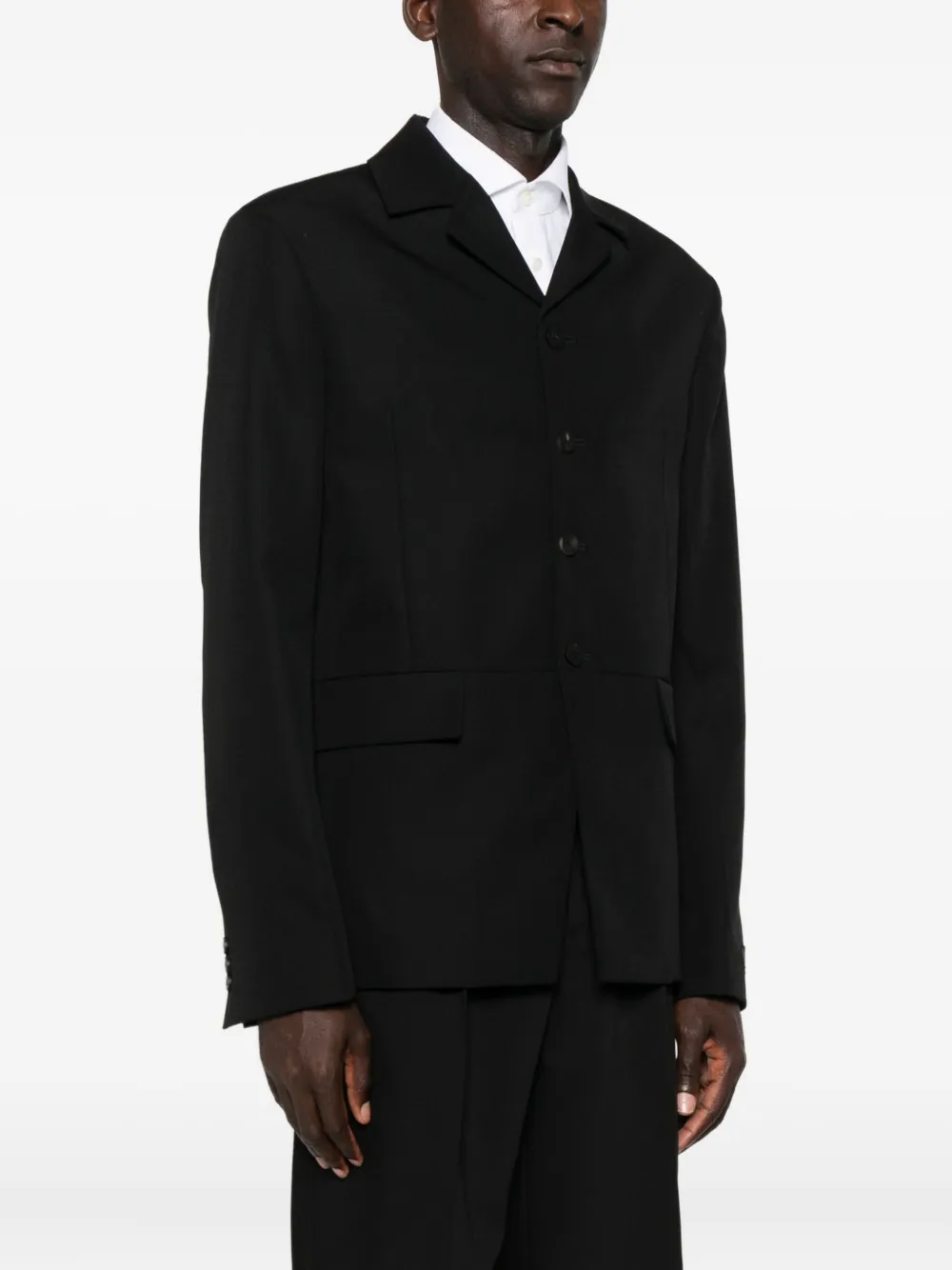 Jacquemus Blazer mit Knöpfen und ohne Kragen Schwarz Herren
