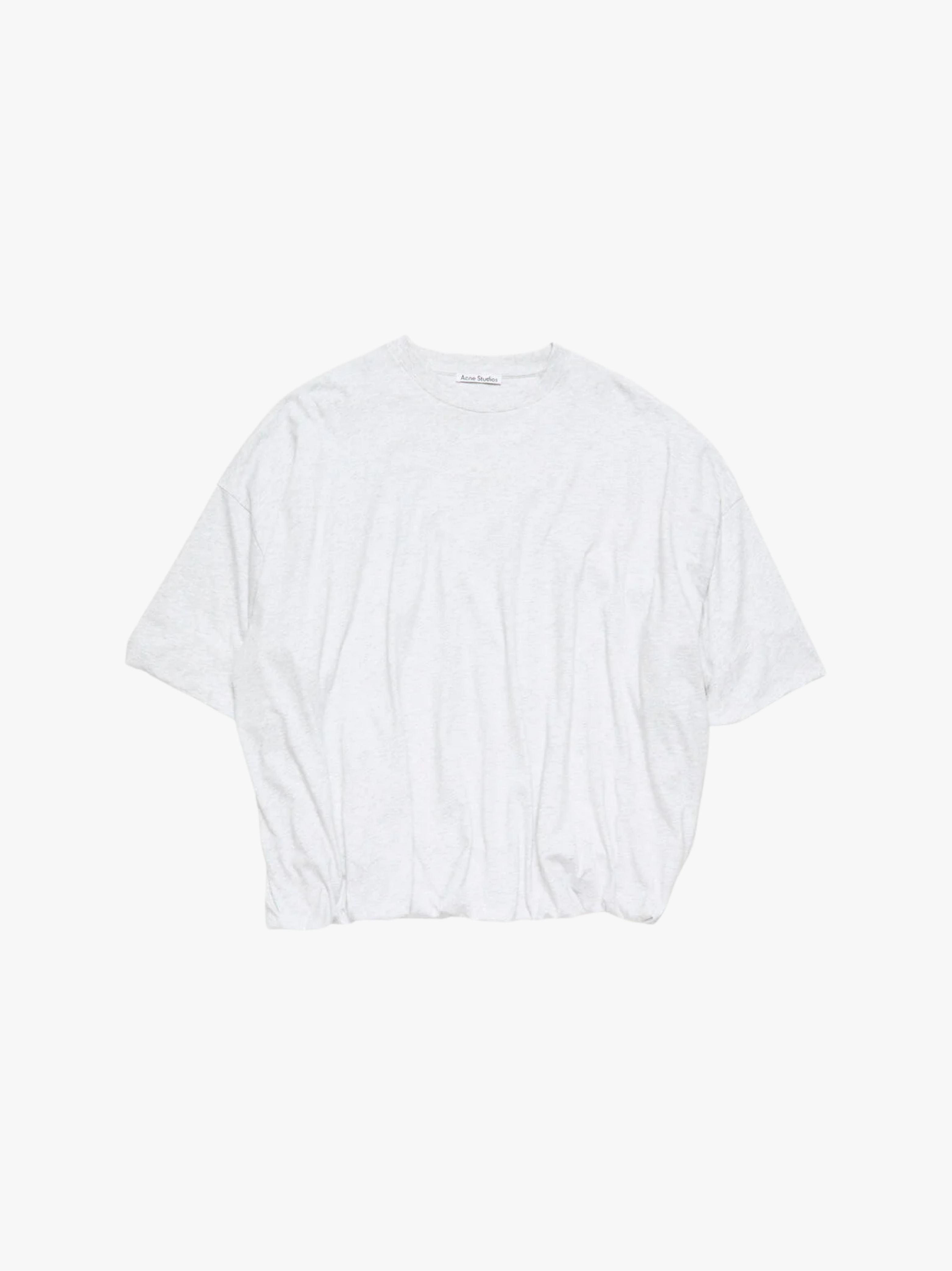 Acne Studios Grau meliert T-Shirt mit gerafftem Logo Damen