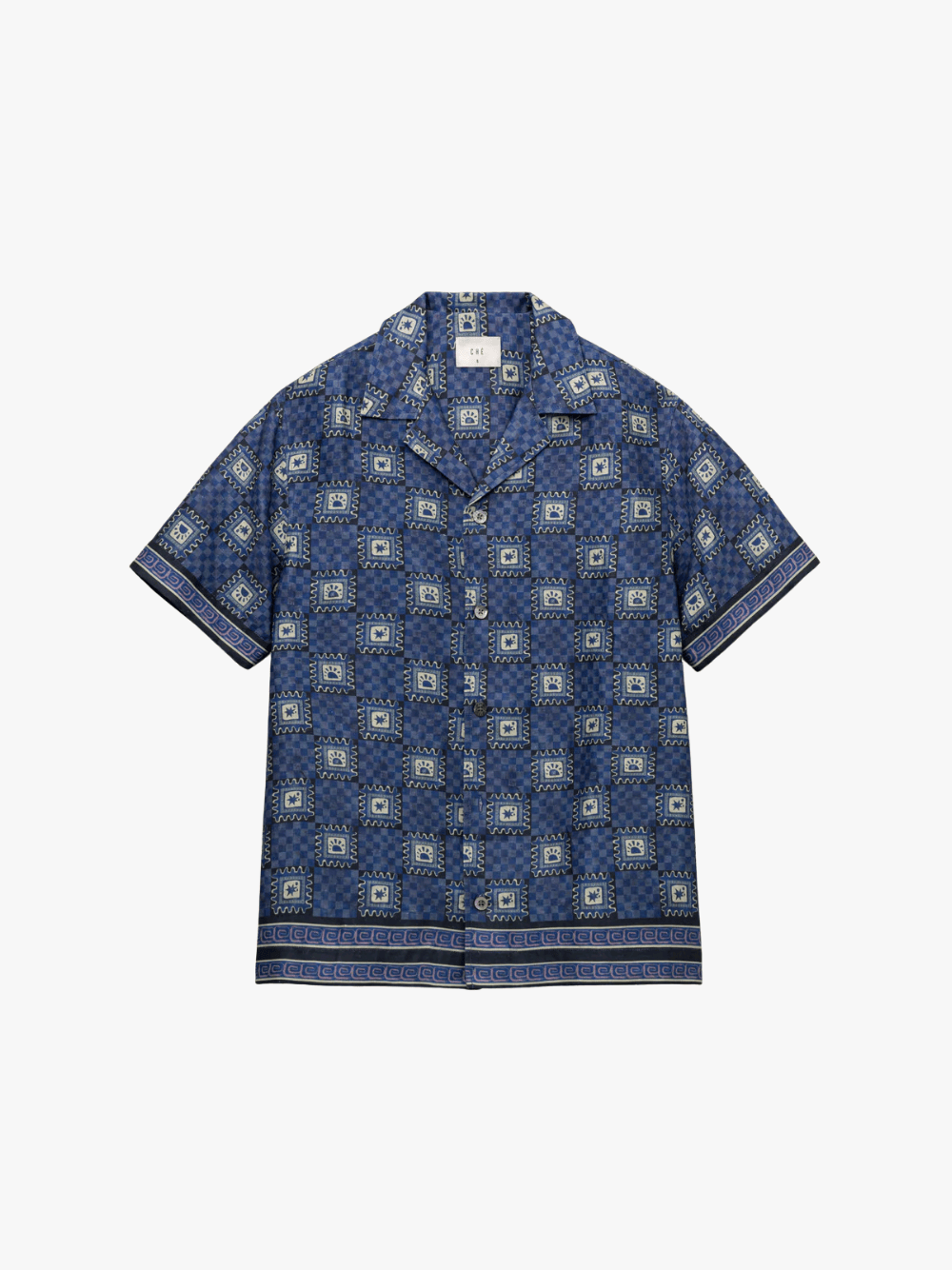 Ché Studios Telha Printed Linen Shirt, Navy Men's Shirt