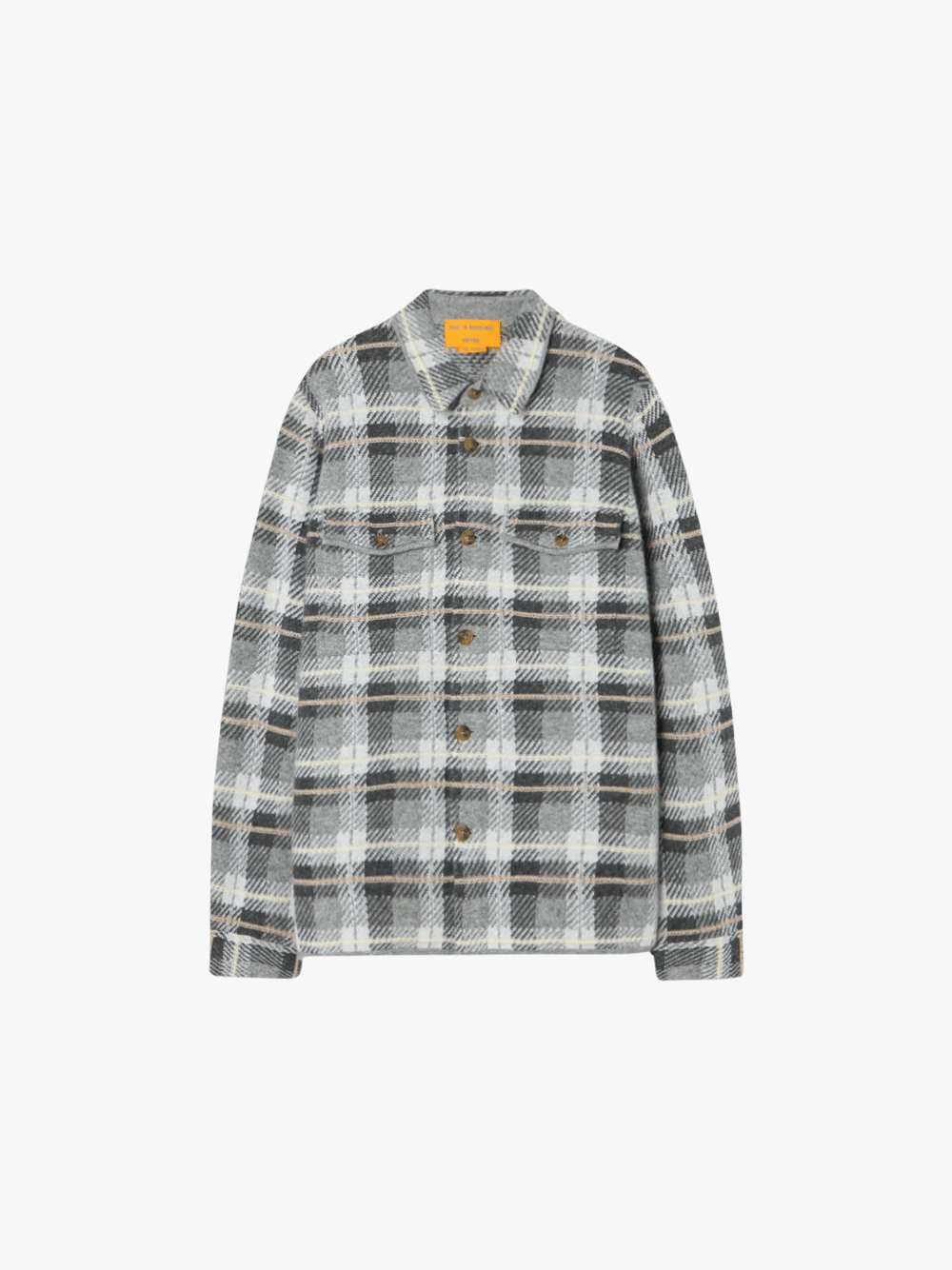 Guest in Residence Plaid Work Shirt Heather Grey Combo Cashmere Shirt Men