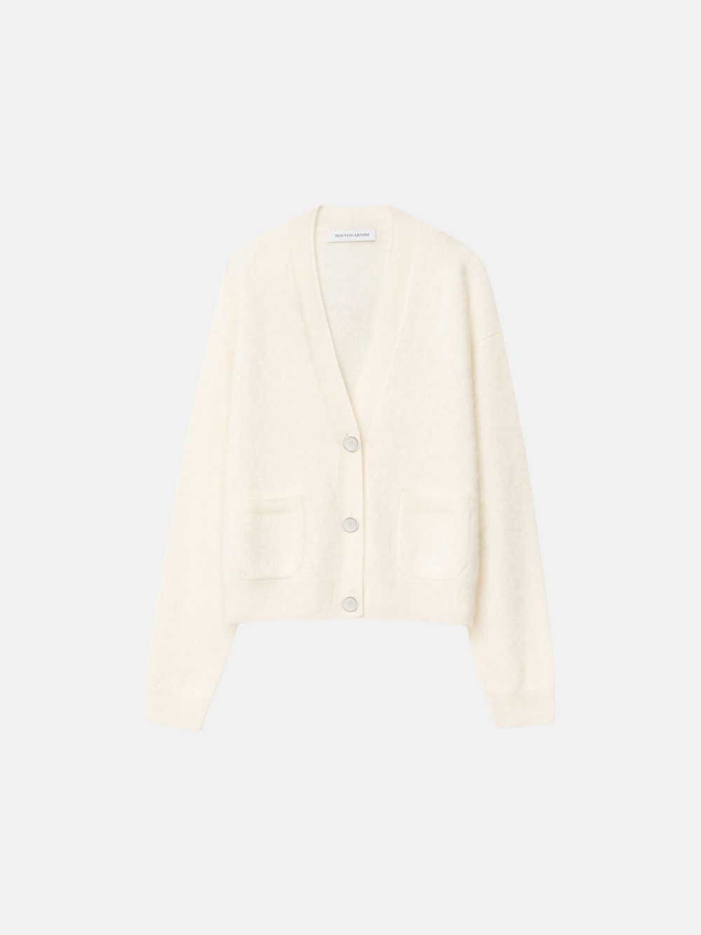 Iris von Arnim Seraphina Brushed Cashmere Cardigan Off White Women