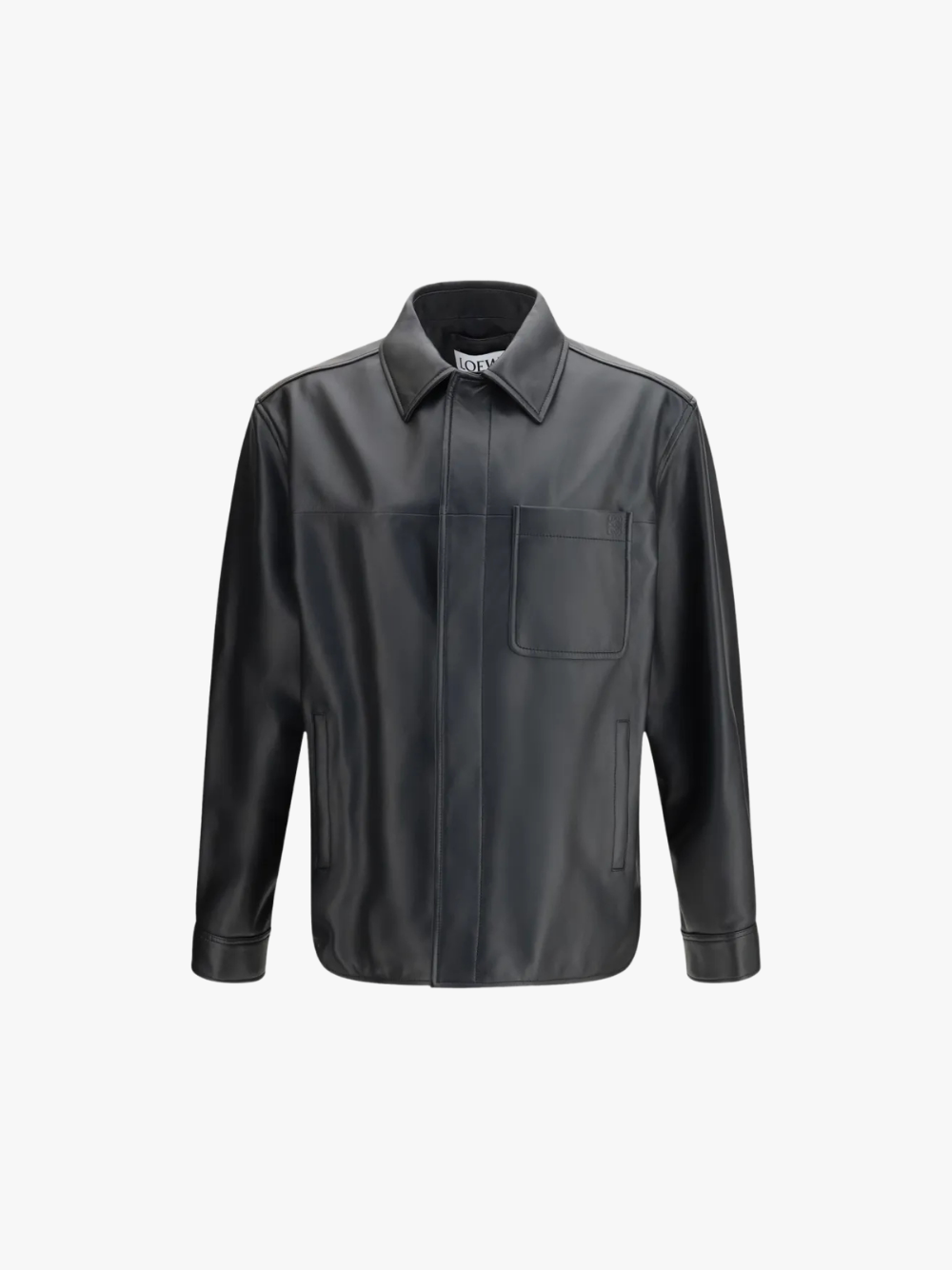 LOEWE Hemdjacke aus Leder Schwarz Herren