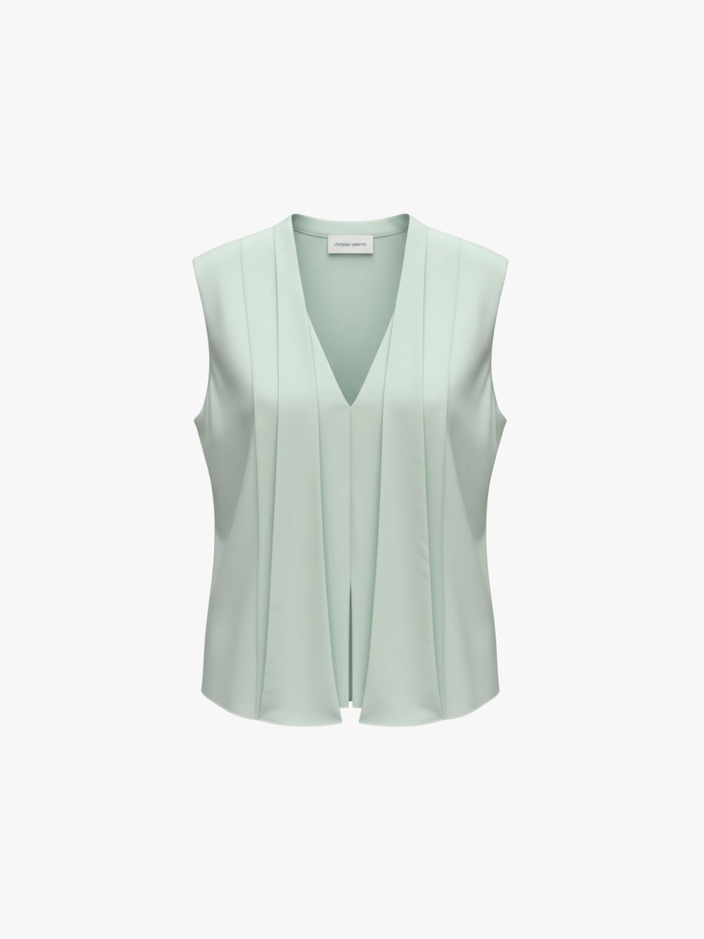 Christian Wijnants Silk Sleeveless Shirt Green Women's