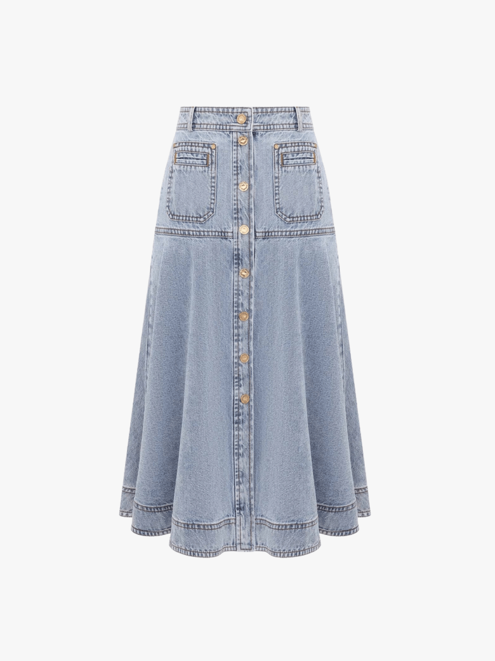 Zimmermann Sea Foam Jeans-Midirock Hellblau Damen