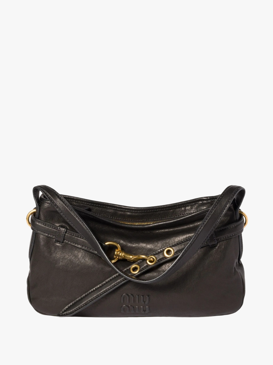 Miu Miu Aventure Shoulder Bag Black Women