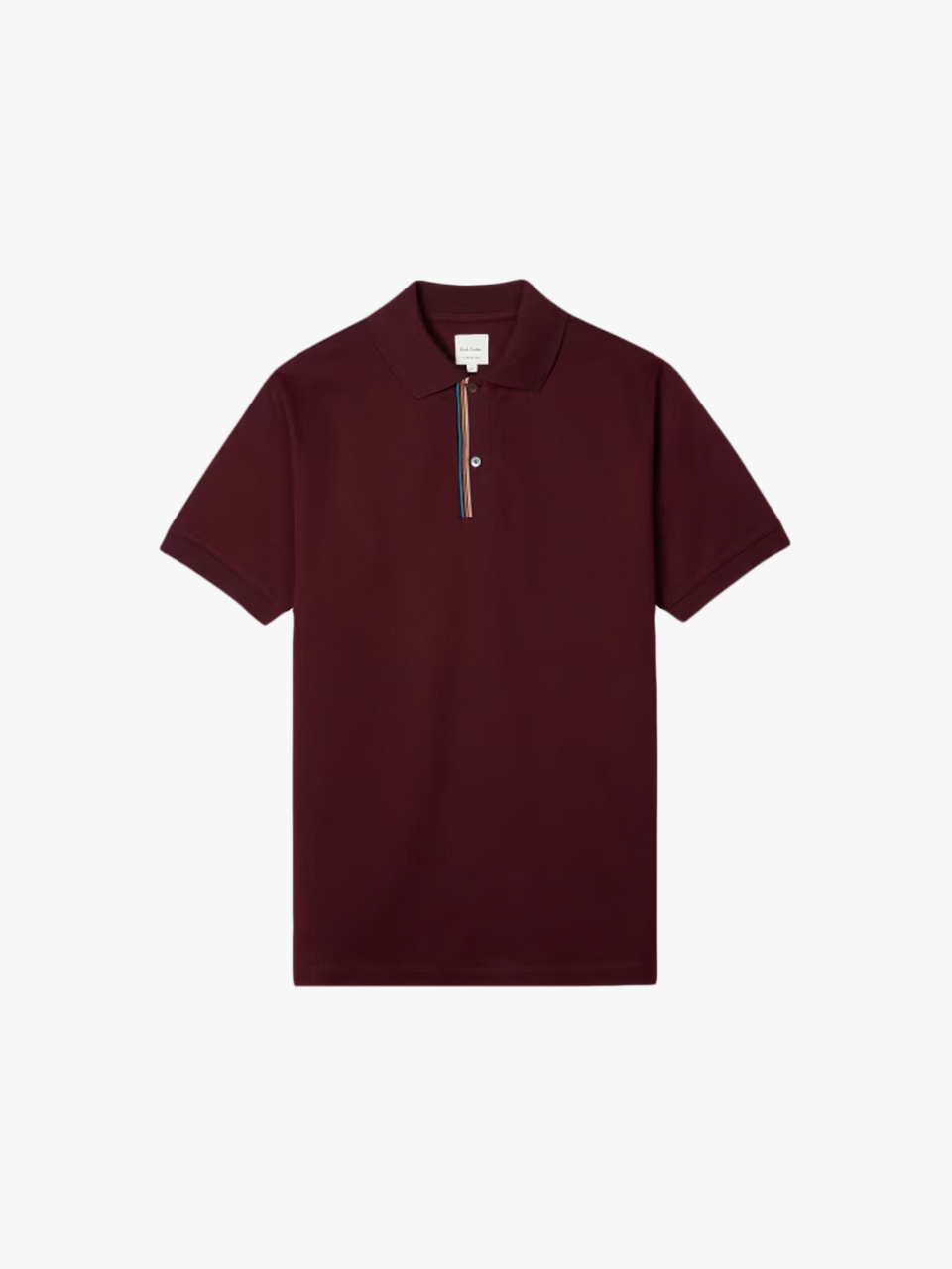 Paul Smith  Kastanienbraunes Poloshirt mit ‚Signature Stripe‘ Besatz Herren
