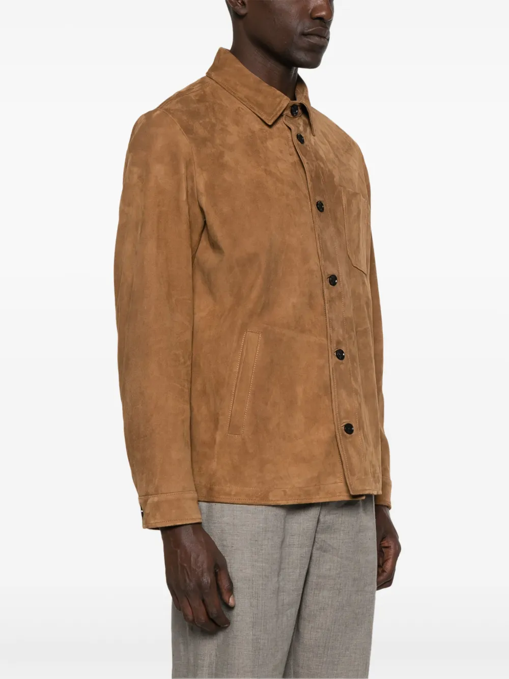 Maurizio Baldassari Hemdjacke aus Wildleder Braun Herren