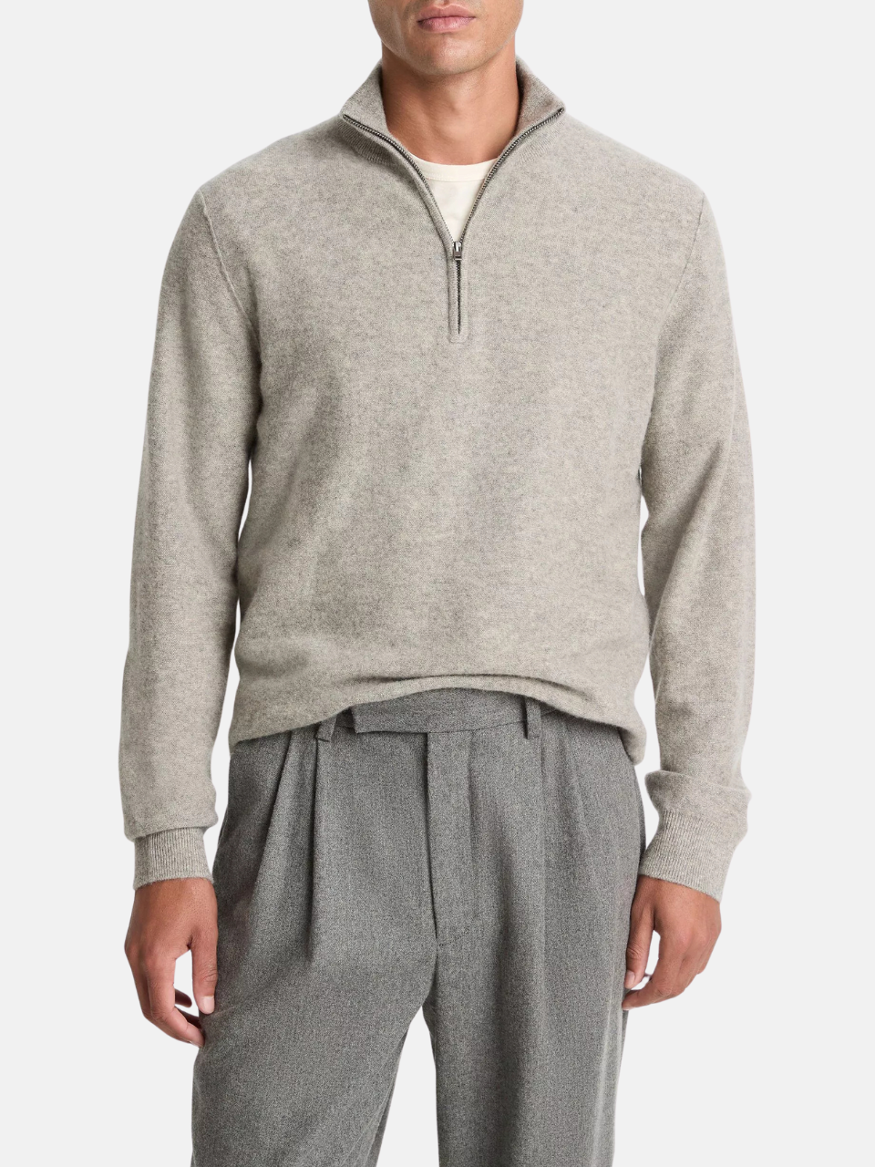 Vince Plush Cashmere Quarter-Zip Sweater Copperhead Herren