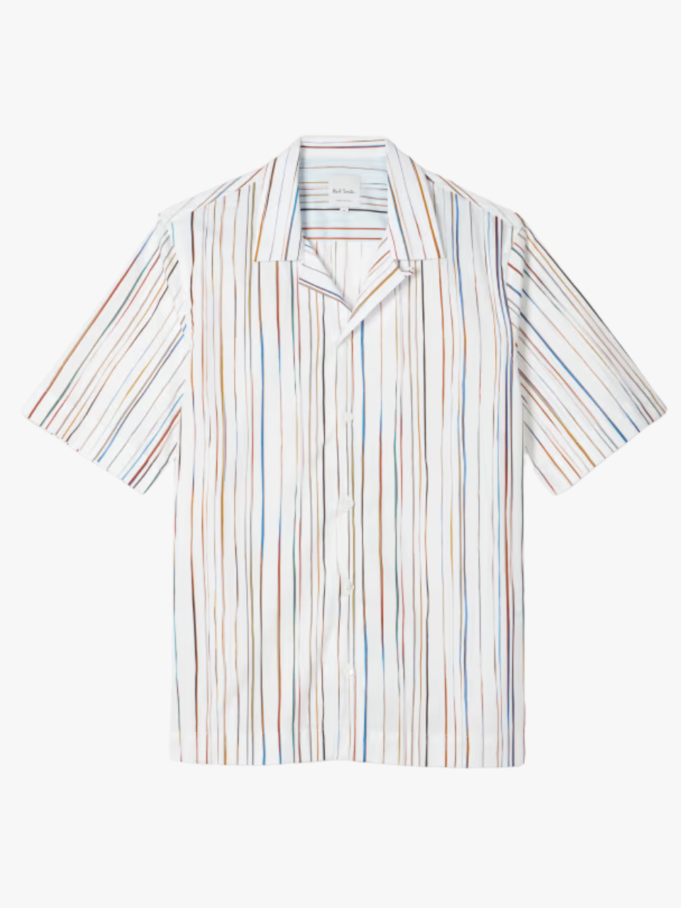 Paul Smith Weißes „Signature Pinstripe“ Kurzarmhemd Herren