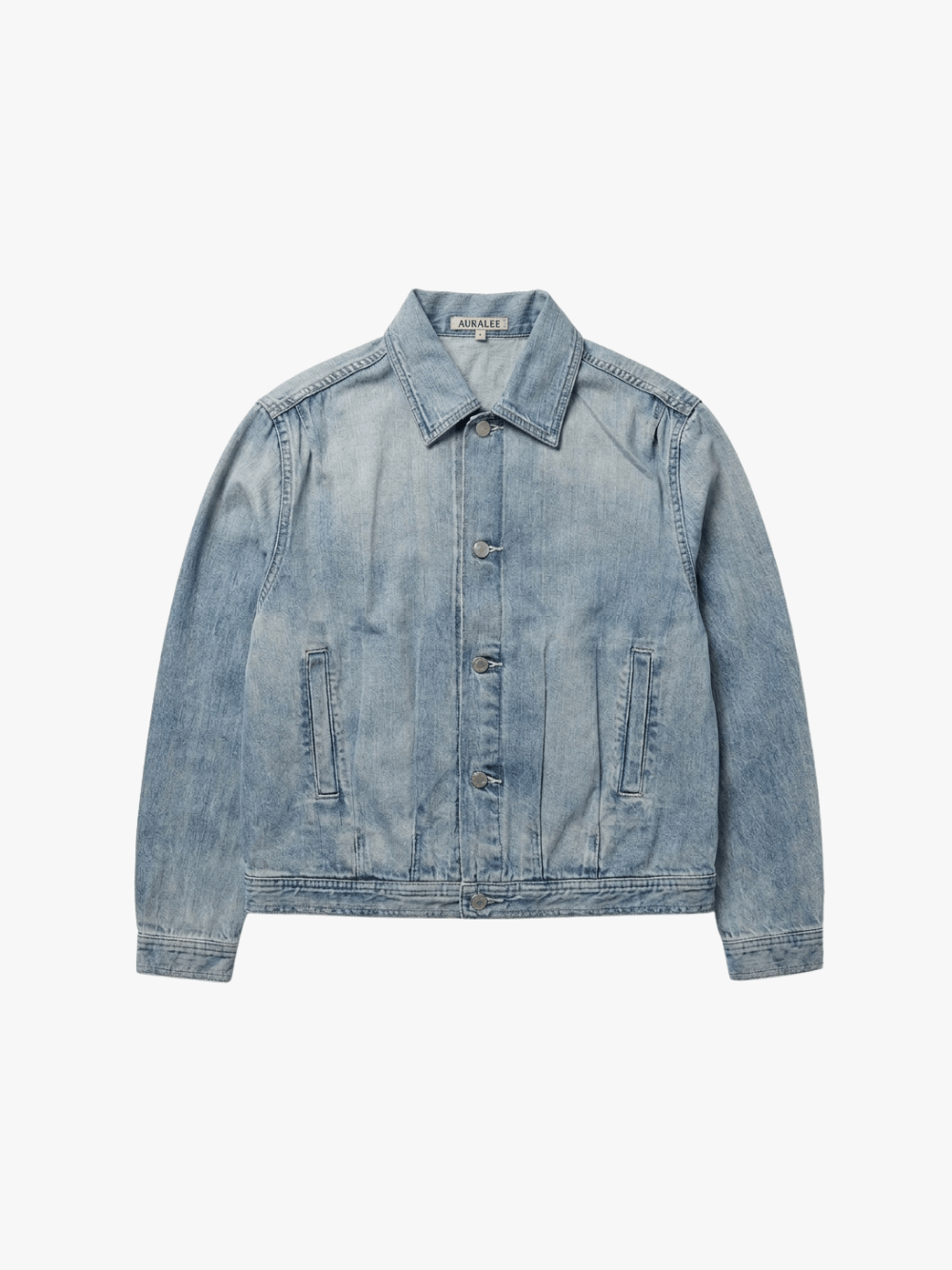 Auralee Selvedge Faded Light Denim Blouson Light Indigo Jeansjacke Herren