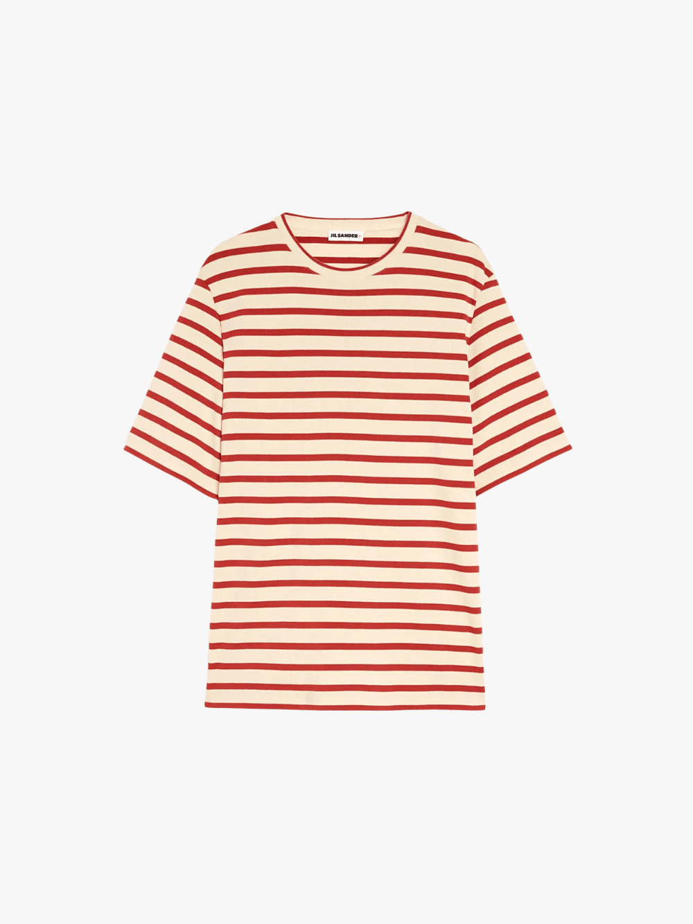 Jil Sander Striped T-shirt with logo Red/White Men