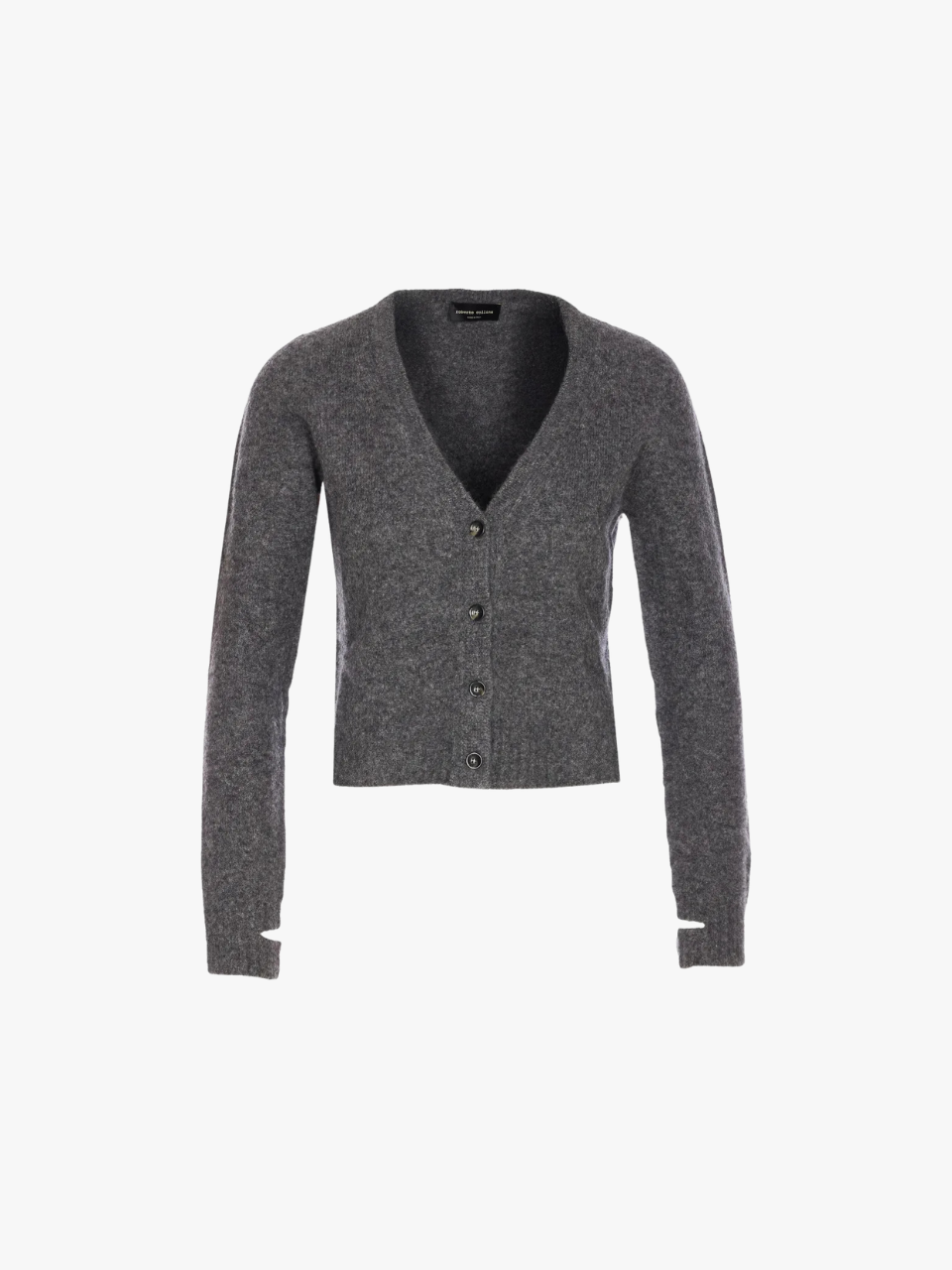 Roberto Collina V-Ausschnitt-Strickjacke mit Knöpfen Grau Damen