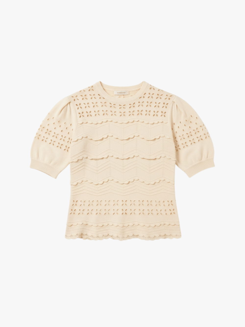 Ulla Johnson Marcelena Strick‑Rüschen‑Top Cowrie Damen