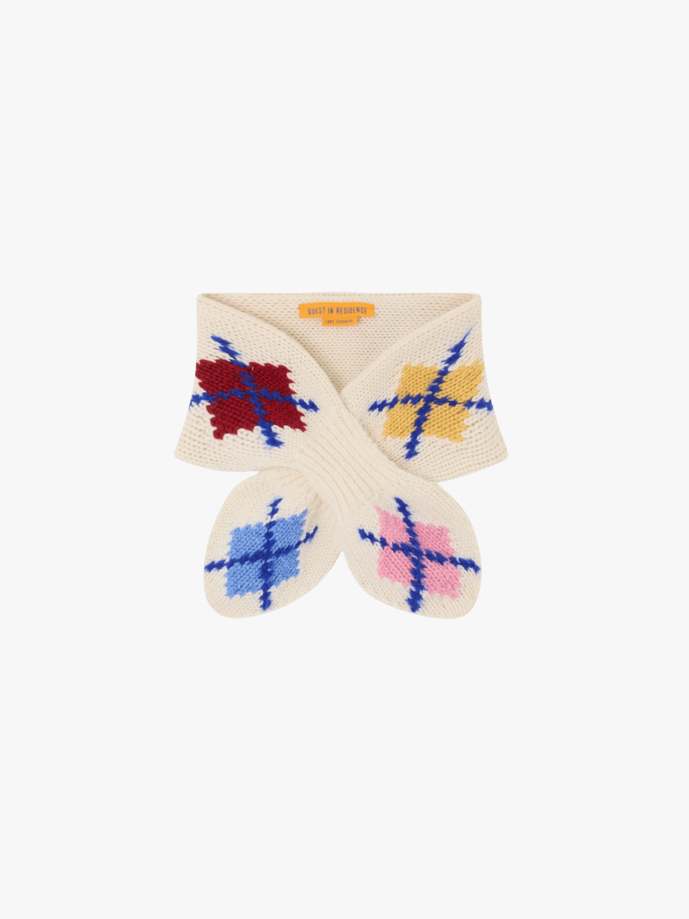 Guest in Residence Argyle Bowtie Scarf Cream Combo Damen